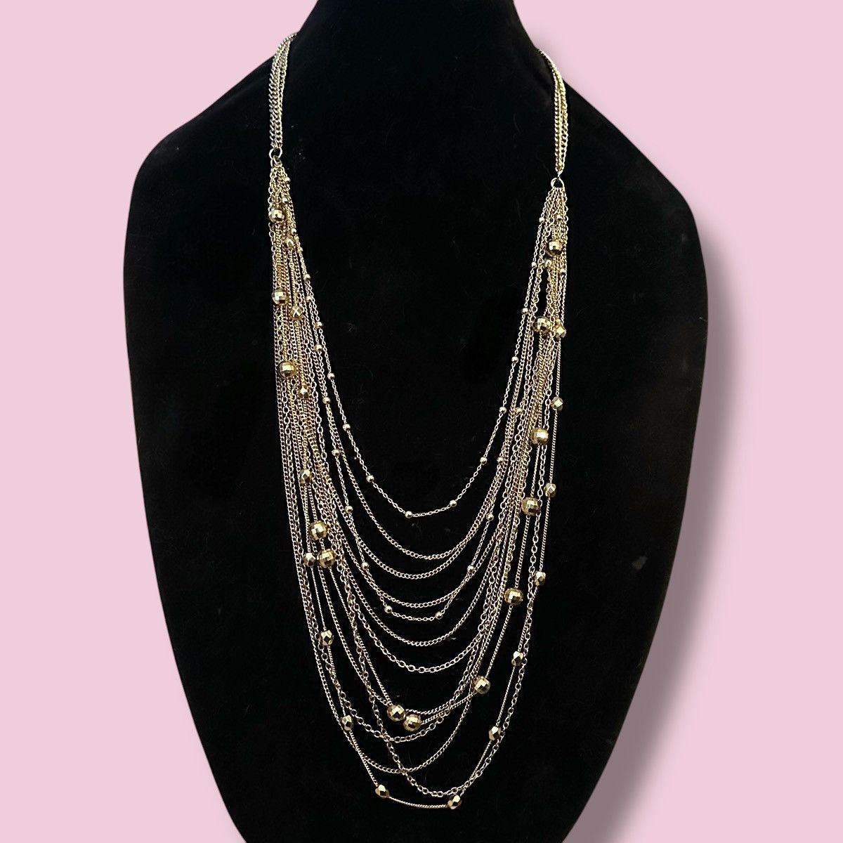 Other Long gold tone multi strand layered necklace Size ONE SIZE - 1 Thumbnail