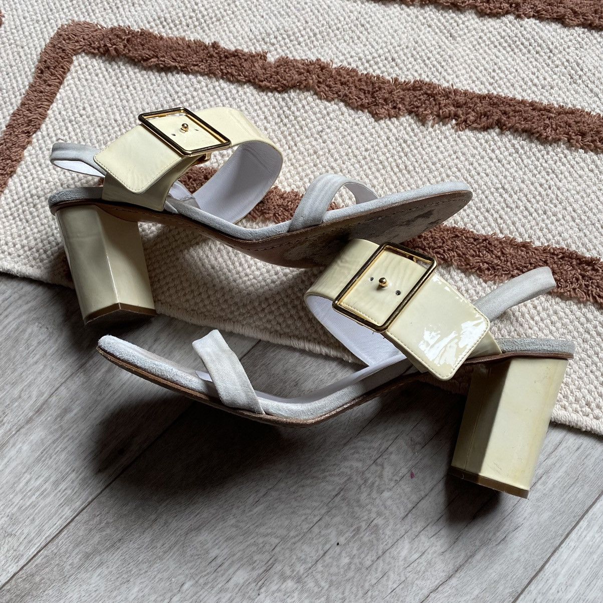 Jil Sander JIL SANDER LEATHER CREAM/WHITE HEELS Size US 11 / IT 41 - 3 Thumbnail