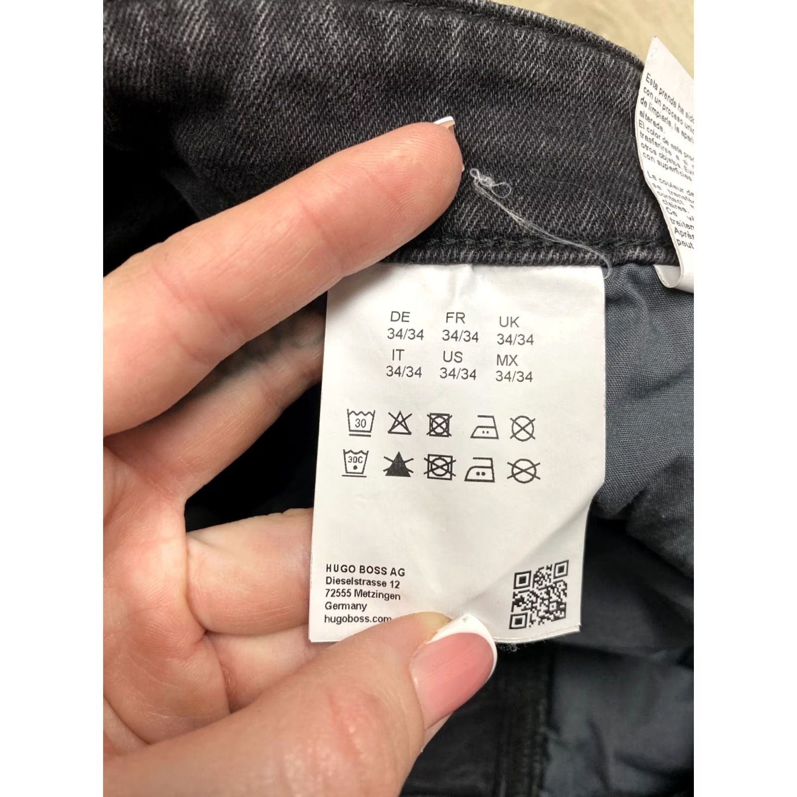 Hugo Boss HUGO BOSS Mens Grey Denim Jeans Size 34 Slim Straight 34 Inseam 34 In Color Grey/Gray Jeans Size US 34 / EU 50 - 7 Thumbnail