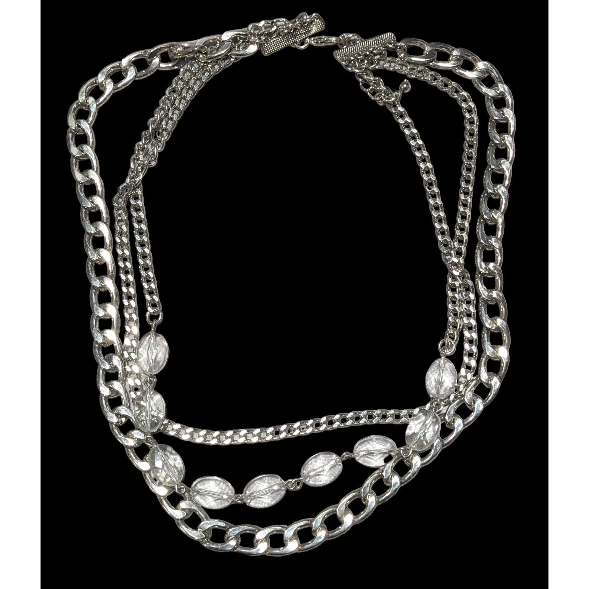 Other Elegant Chunky Silver Gemmed Chain Necklace Size ONE SIZE - 3 Thumbnail