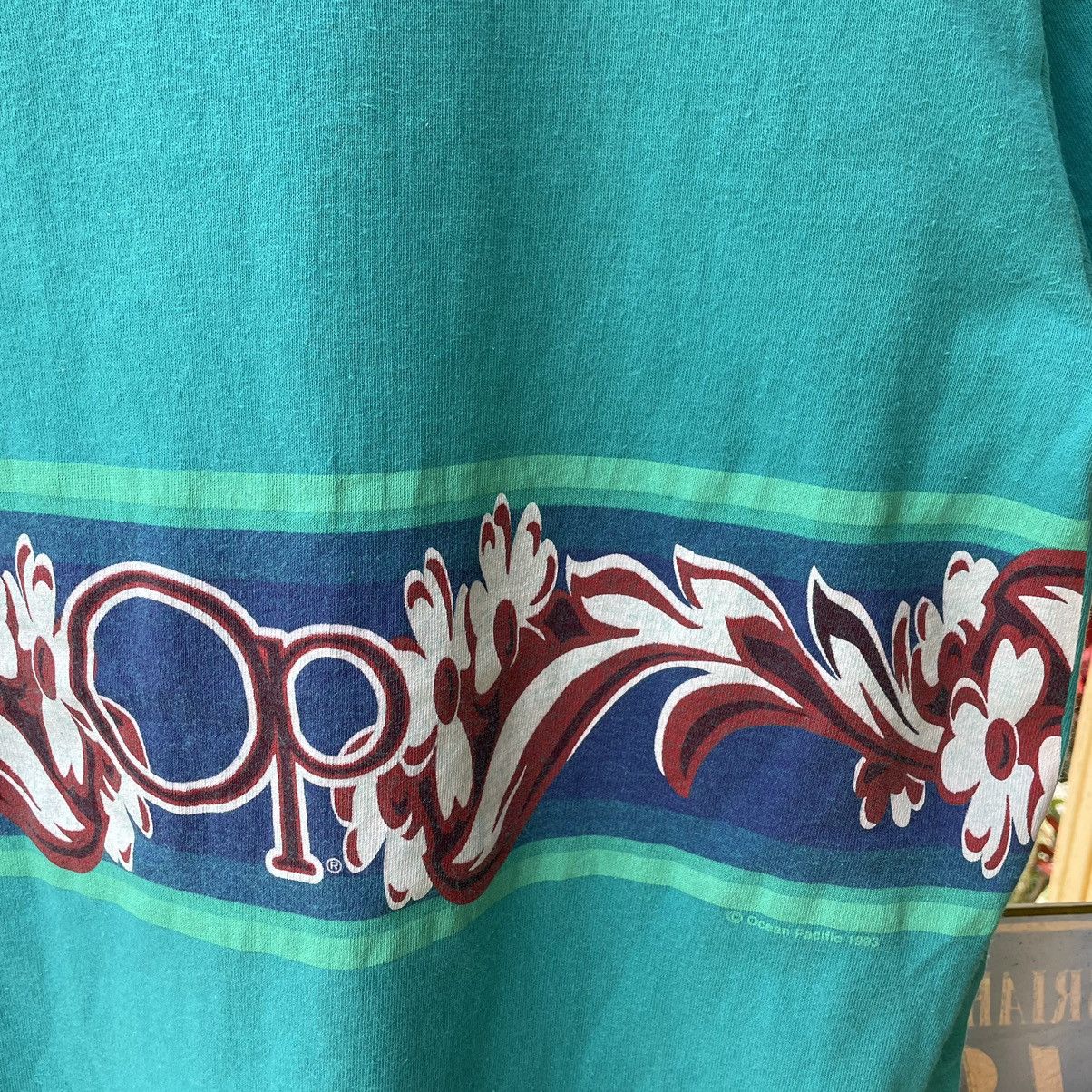 Ocean Pacific 🔥Vintage 1993 Ocean Pacific Hawaiian Motive Design Surf Tee Size US M / EU 48-50 / 2 - 5 Thumbnail
