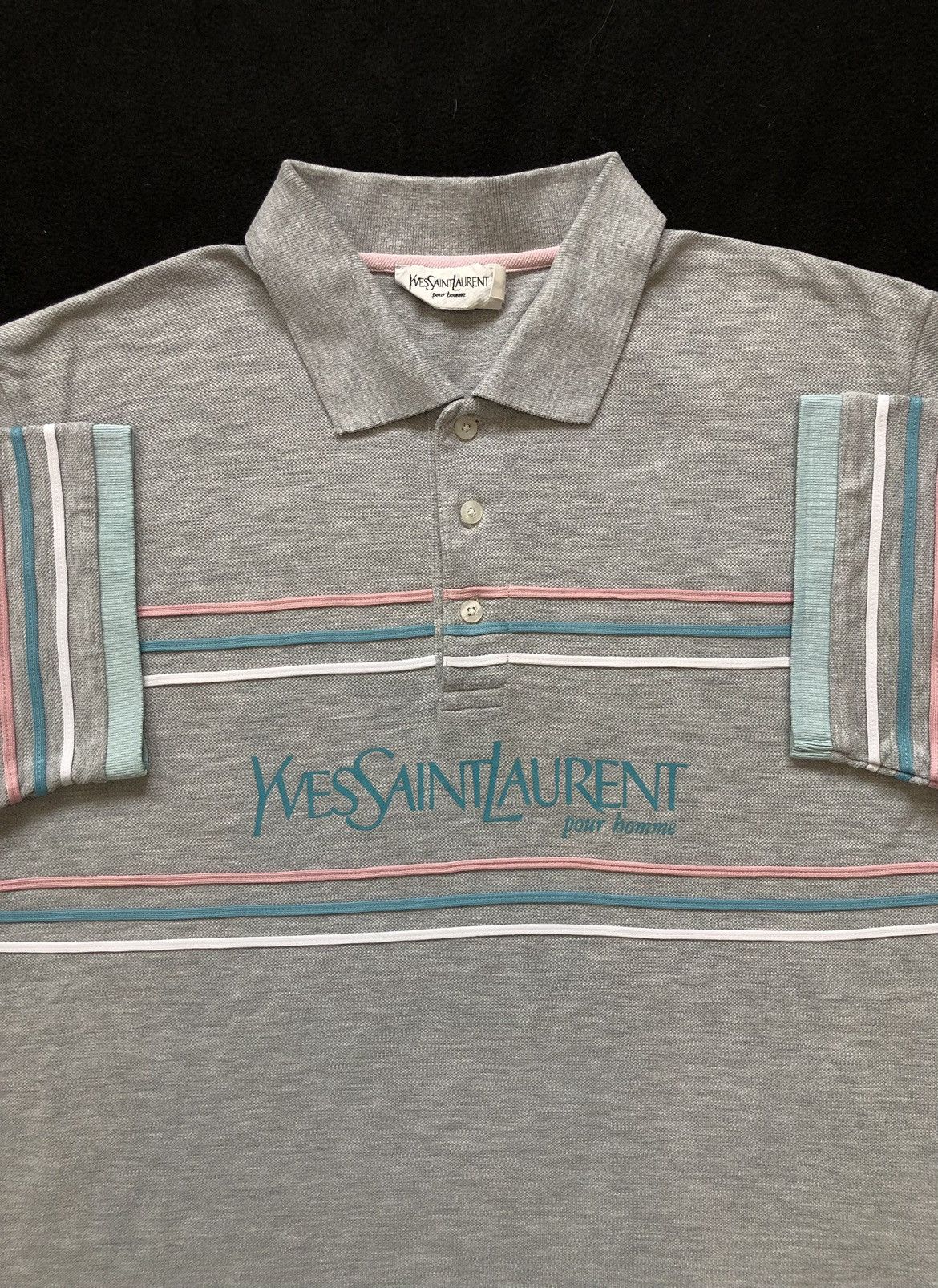 Yves Saint Laurent Polo Shirt Yves Saint Laurent Big Logo Size US L / EU 52-54 / 3 - 2 Thumbnail