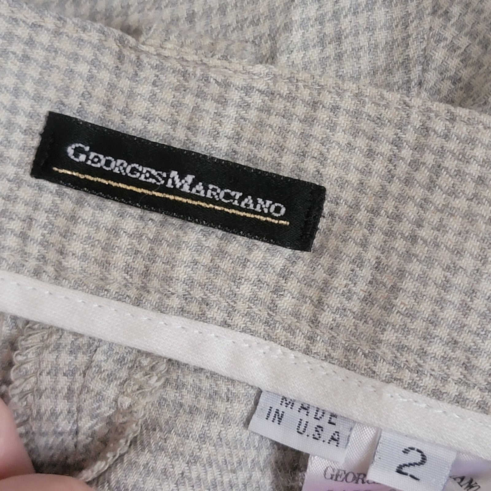 Guess Vtg 70s Georges Marciano Plaid Houndstooth Trouser Pants - 2 Size 26" / US 2 / IT 38 - 12 Thumbnail