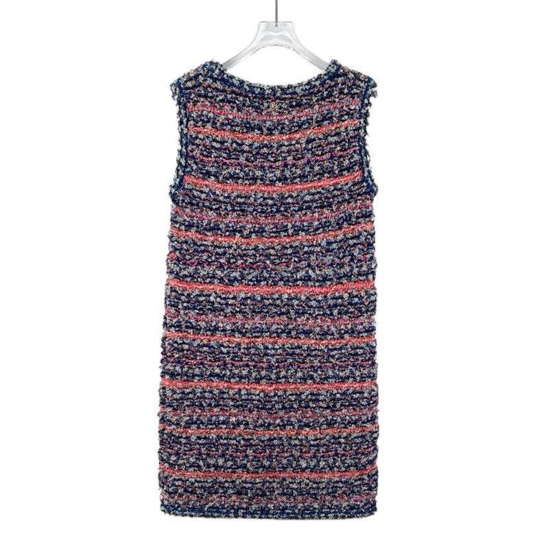 Chanel chanel Colour-blocked cotton woven tweed round-neck short- Size XS / US 0-2 / IT 36-38 - 2 Thumbnail