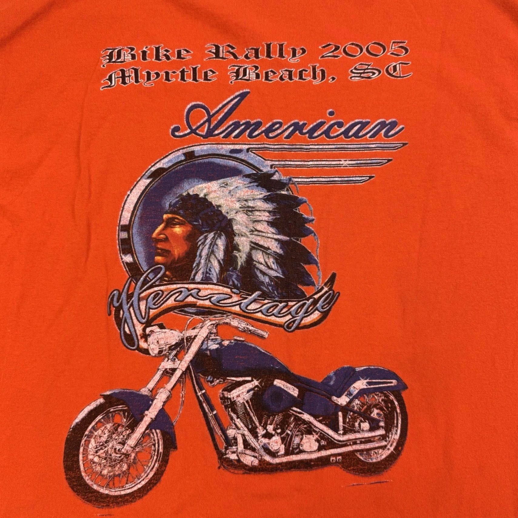 Jerzees VINTAGE Biker Rally T Shirt Adult Large Orange 2005 Myrtle Beach SC Heritage Y2K T-Shirt Mens L Orange Biker Motorcycle USA Y2K Size US L / EU 52-54 / 3 - 2 Thumbnail