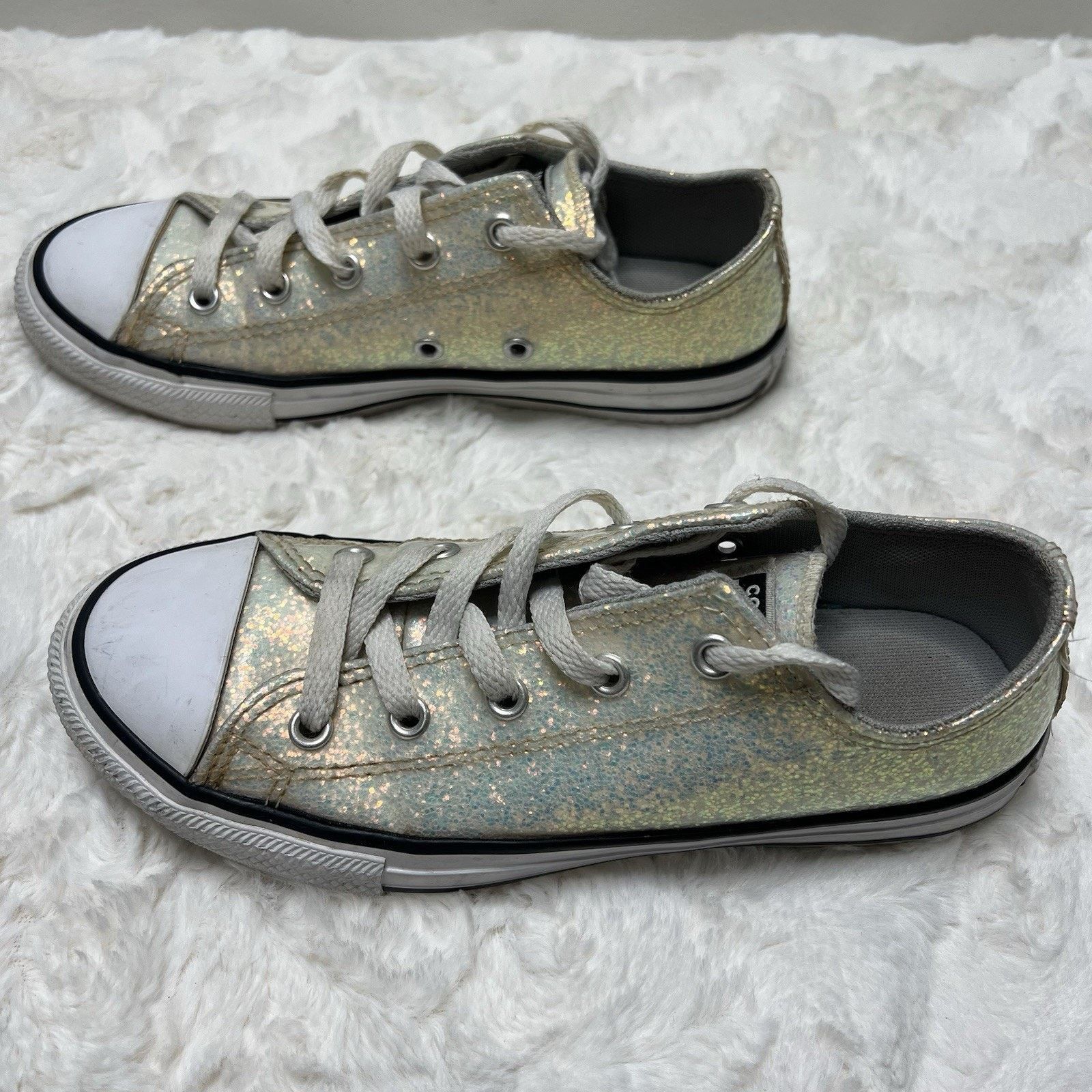 Converse Converse All Star Iridescent Sneaker Girl Sz 3 White Low Top Size US 4 / IT 34 - 3 Thumbnail