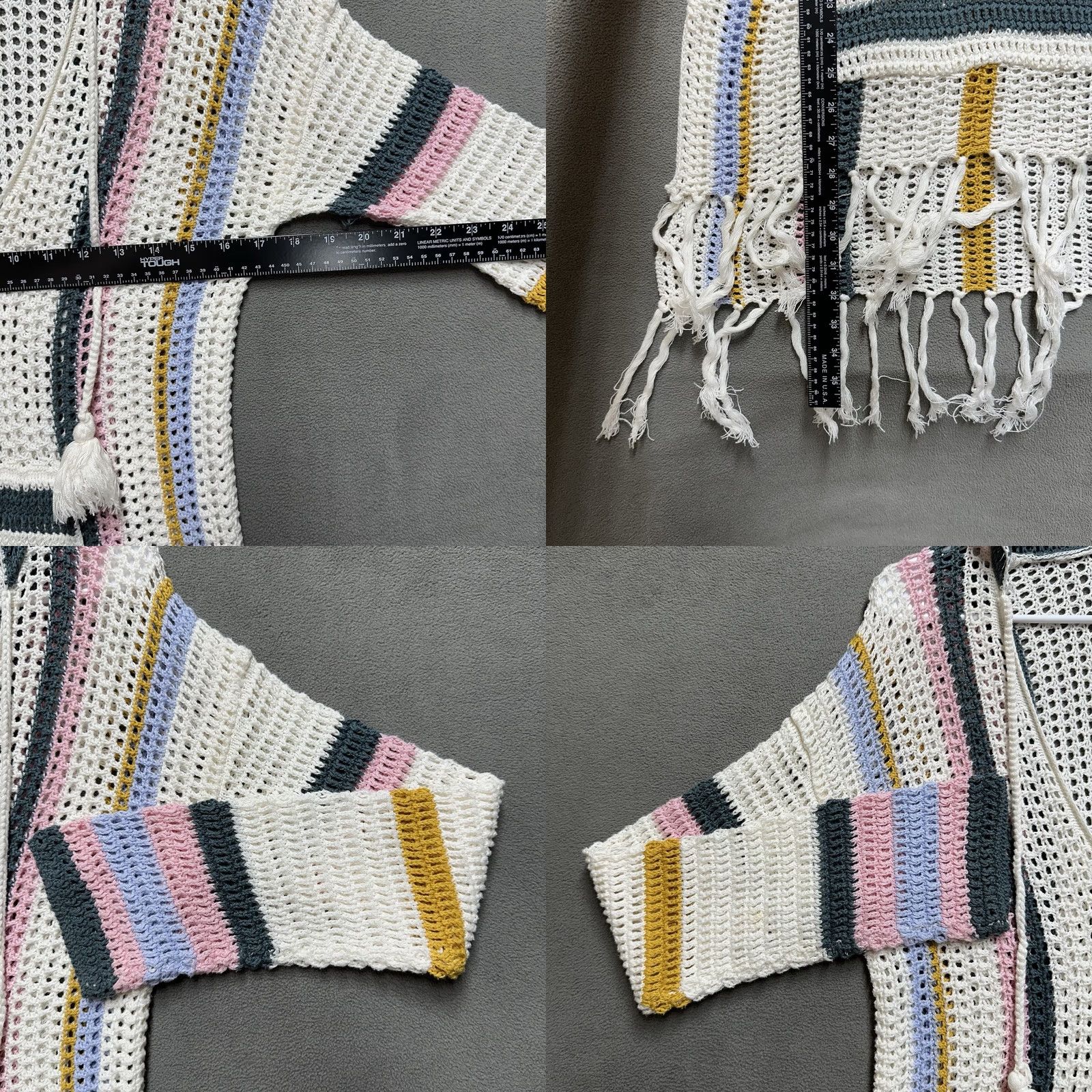 Forever 21 FOREVER 21 Hoodie Womens Medium Boho Crochet Knit Striped Cover Up Multicolor Size M / US 6-8 / IT 42-44 - 8 Thumbnail