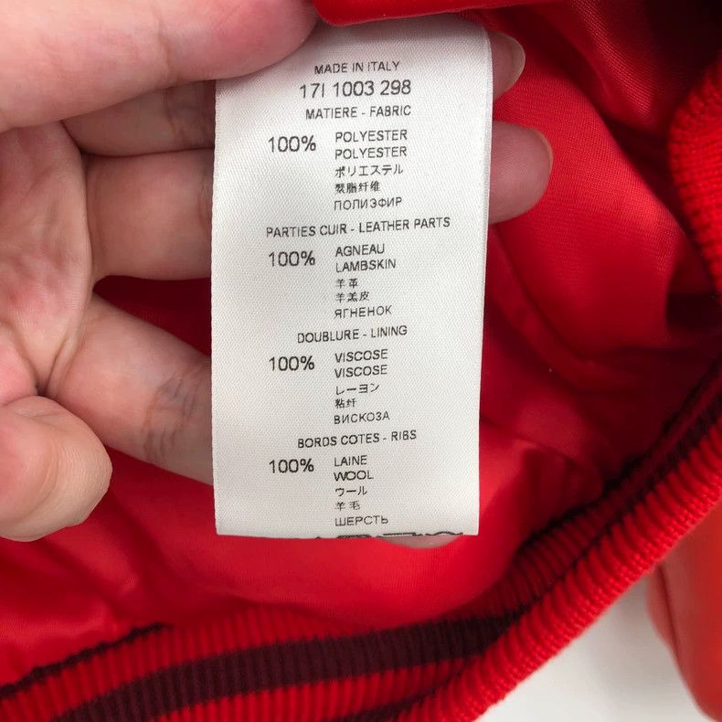 Givenchy Givenchy Red Back Letter Leather Baseball Jacket Size US S / EU 44-46 / 1 - 6 Thumbnail