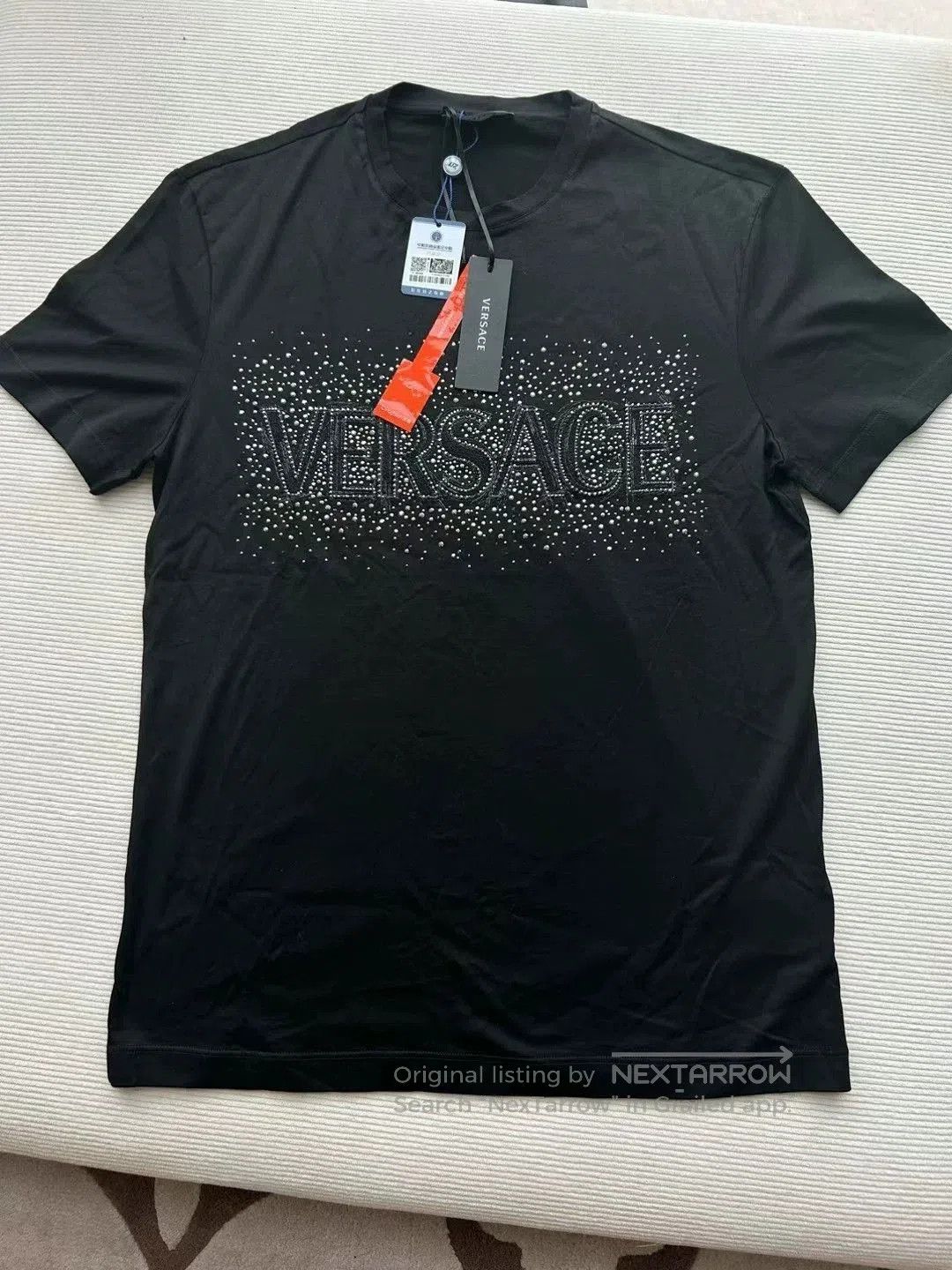 Versace Versace Black Crystal Logo Short Sleeve T-Shirt. Size US S / EU 44-46 / 1 - 5 Thumbnail