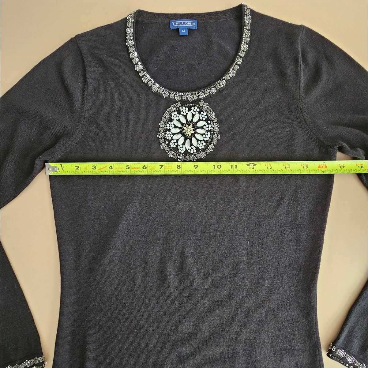 J.McLaughlin J. Mclaughlin Women's Beaded Cotton Blend Long Sweater XS Size XS / US 0-2 / IT 36-38 - 5 Thumbnail