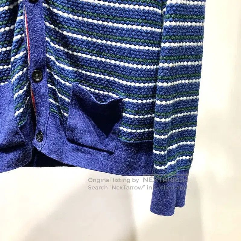 Thom Browne Thom Browne Blue Striped Cotton Cardigan . Size XXS / US 00 / IT 34 - 5 Thumbnail