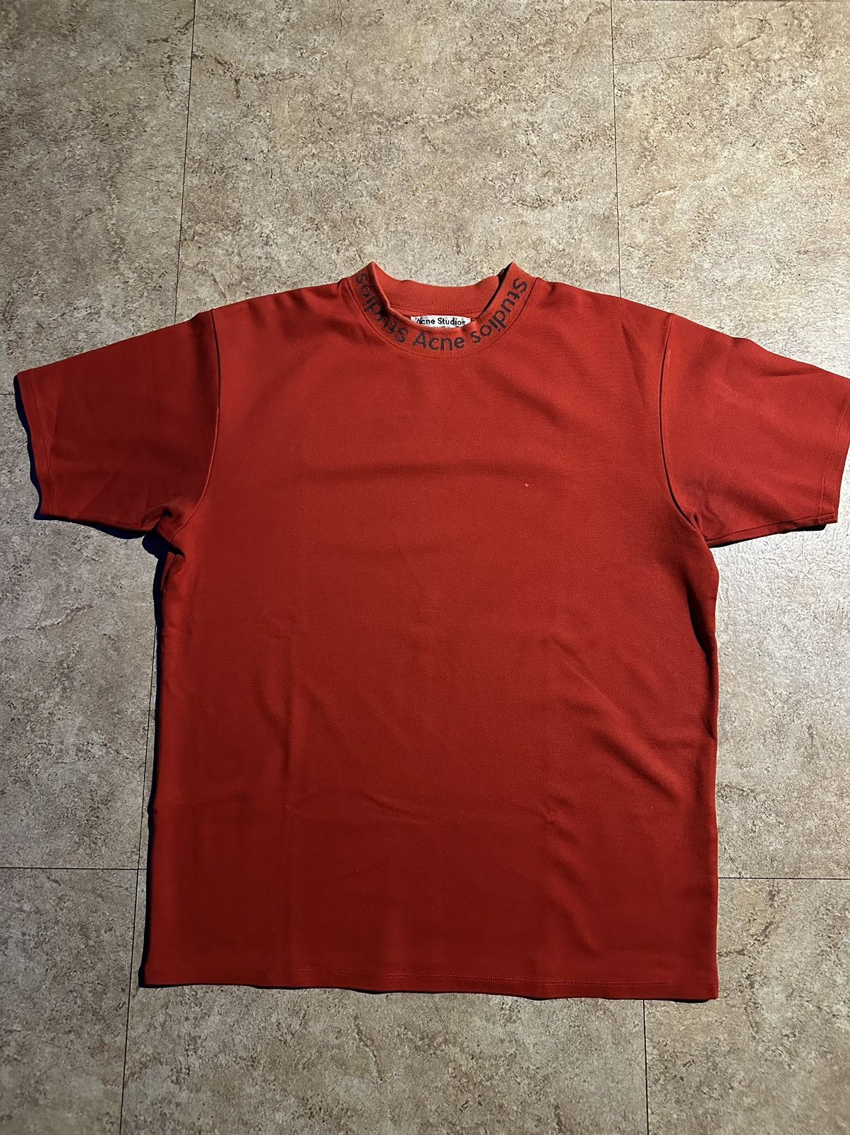 ACNE STUDIOS Graphic Print Mock Neck T-Shirt