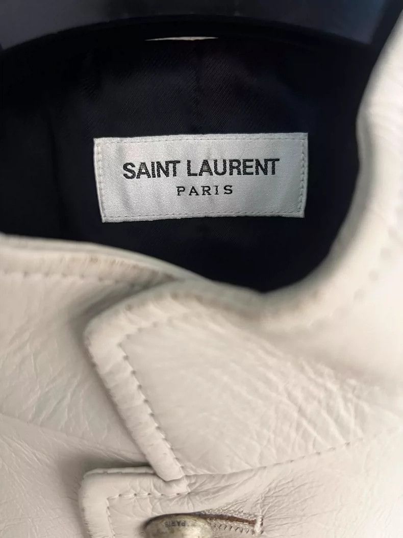 Saint Laurent Paris Saint Laurent White Leather Jacket with Pockets-2507 Size US L / EU 52-54 / 3 - 2 Thumbnail