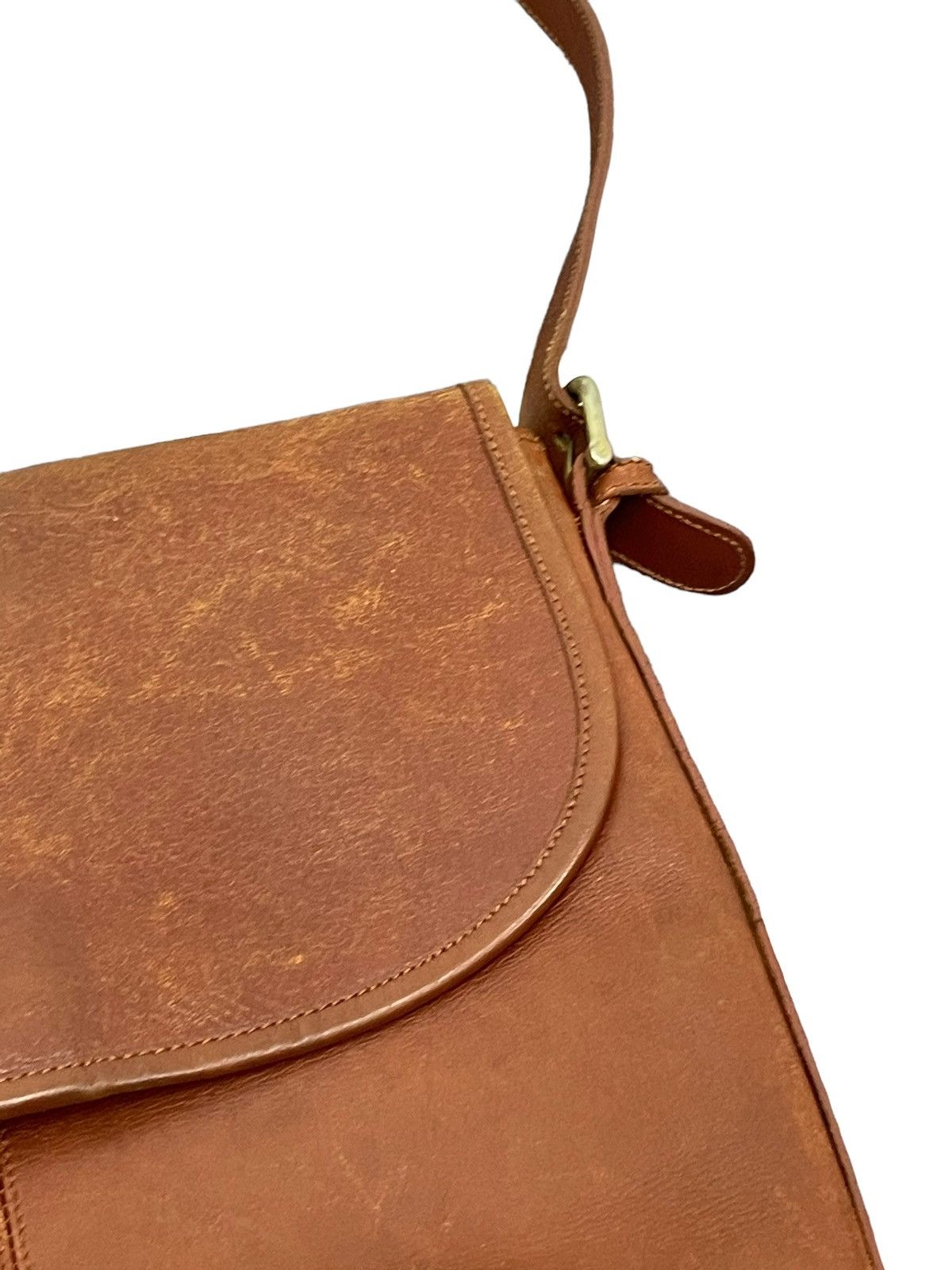 Japanese Brand Full Leather Patina Wako Cross Body Bag 4🟩 Size ONE SIZE - 8 Thumbnail