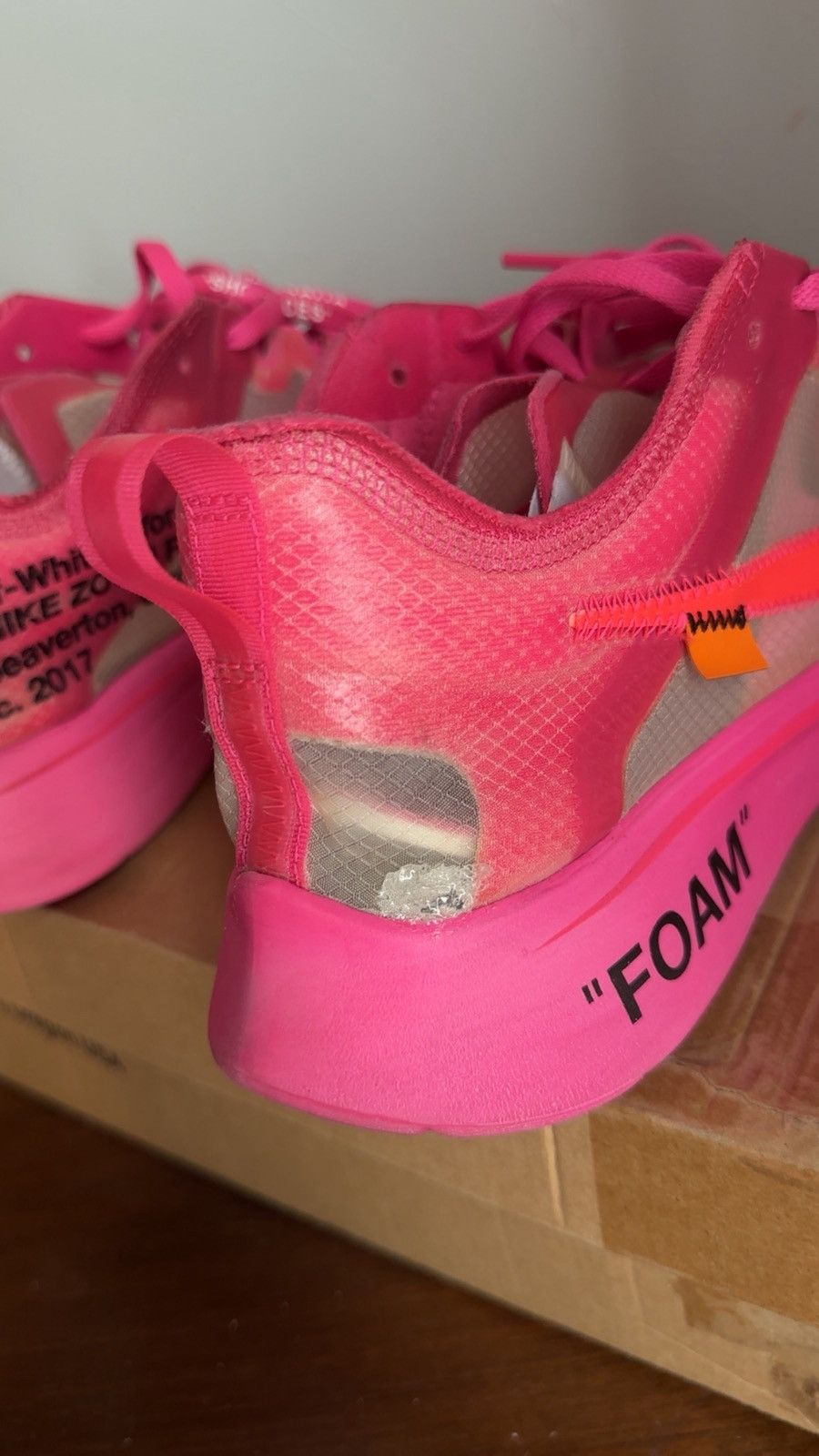 Nike × Off-White Nike Zoom Fly Off-White “Tulip Pink” Size US 10.5 / EU 43-44 - 7 Thumbnail