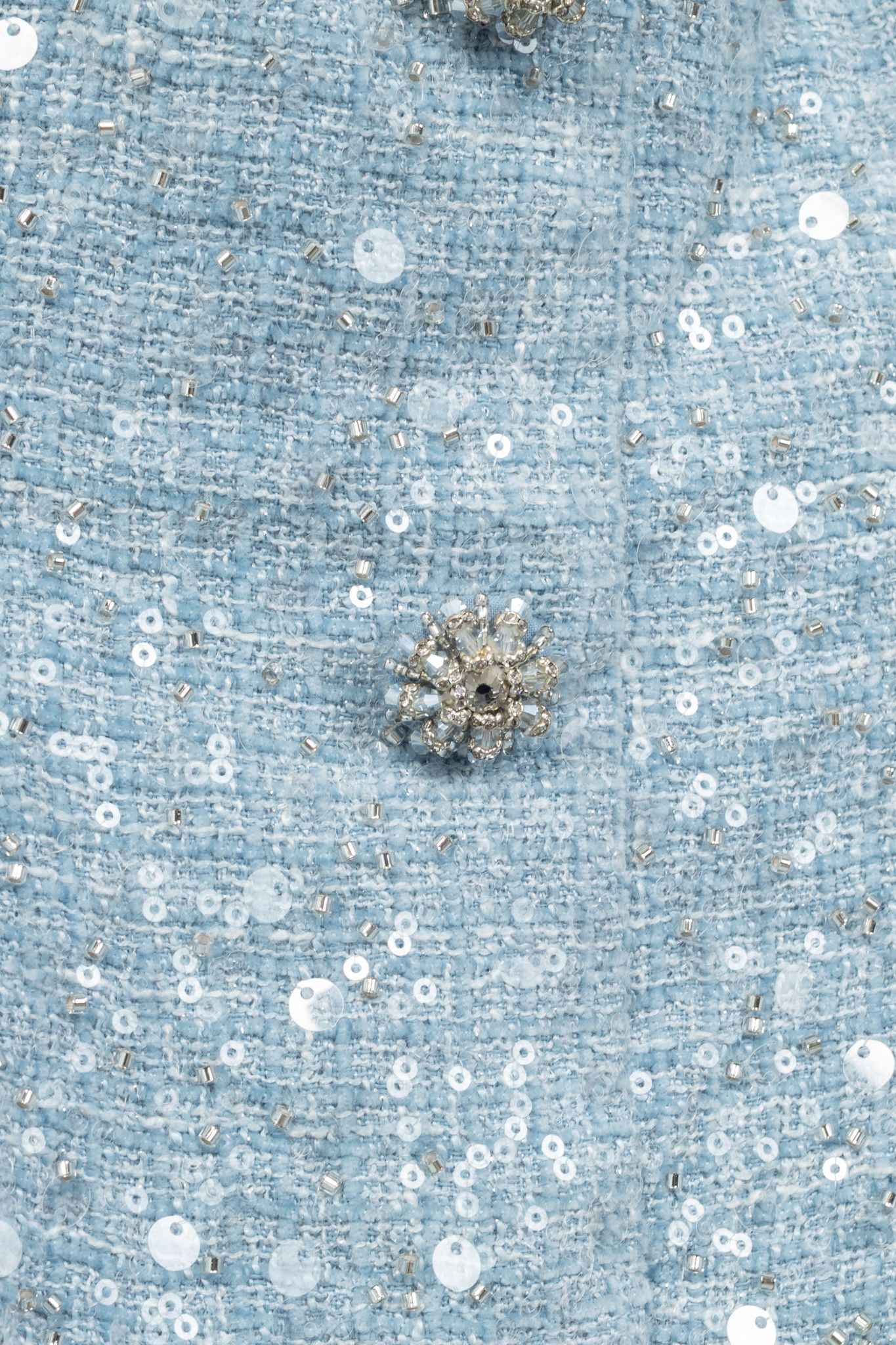 Self-Portrait Self-Portrait SS24 Blue Sequin Boucle Feather Mini Dress Size M / US 6-8 / IT 42-44 - 9 Thumbnail