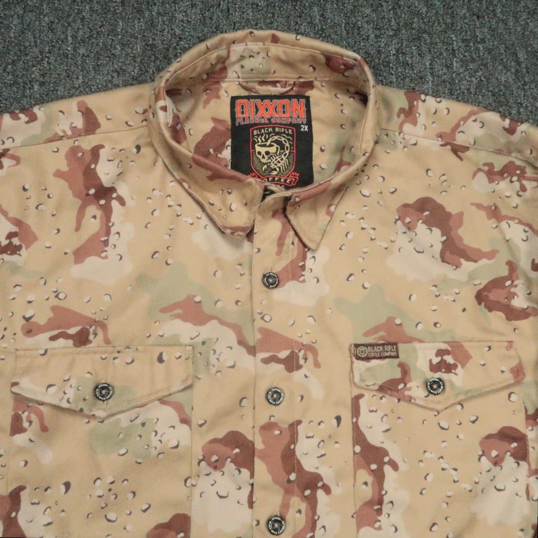Vintage Dixxon Shirt Mens XXL Brown Camo Black Flannel Long Sleeve Button-Up BRCC Rifle Coffee Size US XXL / EU 58 / 5 - 2 Thumbnail