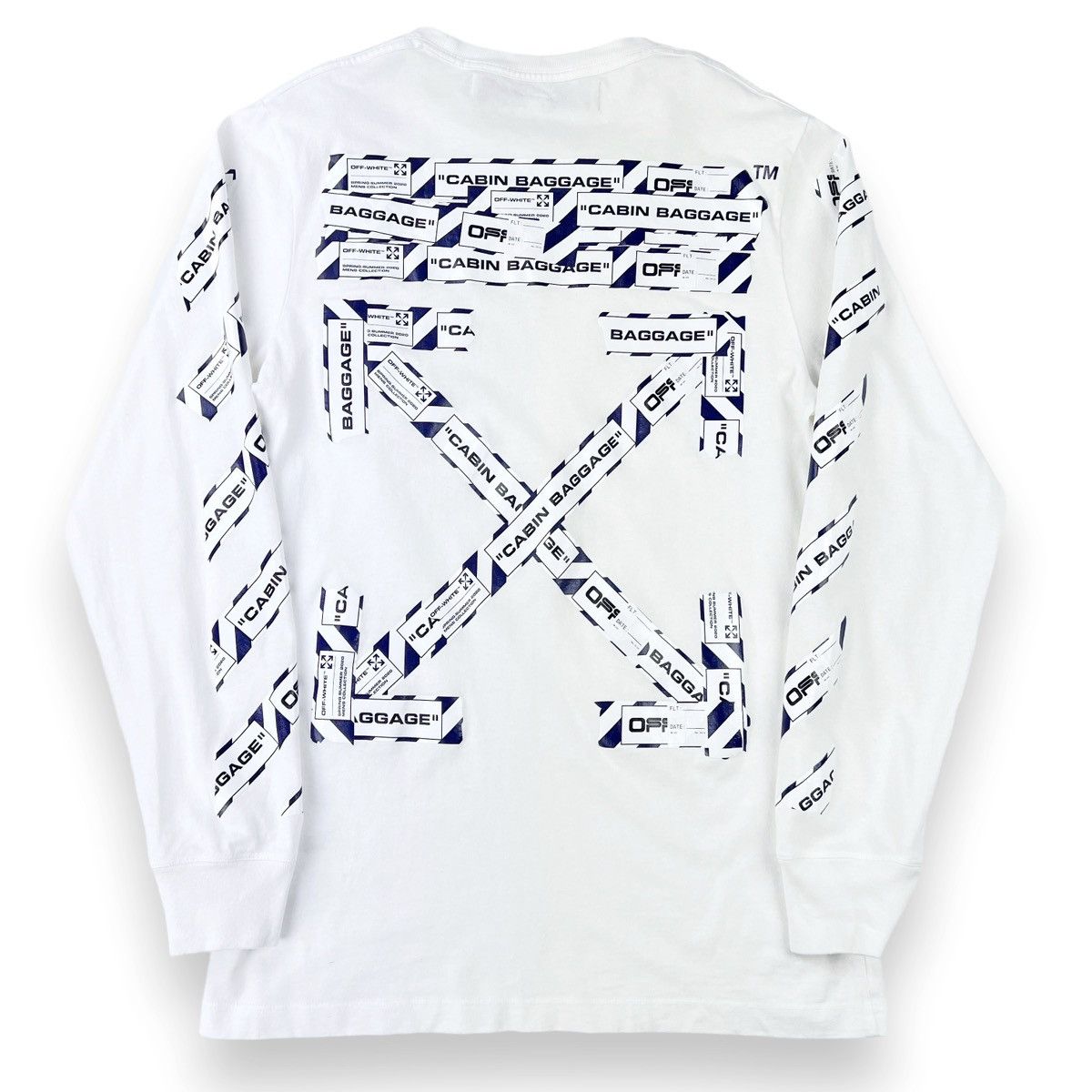 Off-White Airport Tape Arrows White Long Sleeve T Shirt