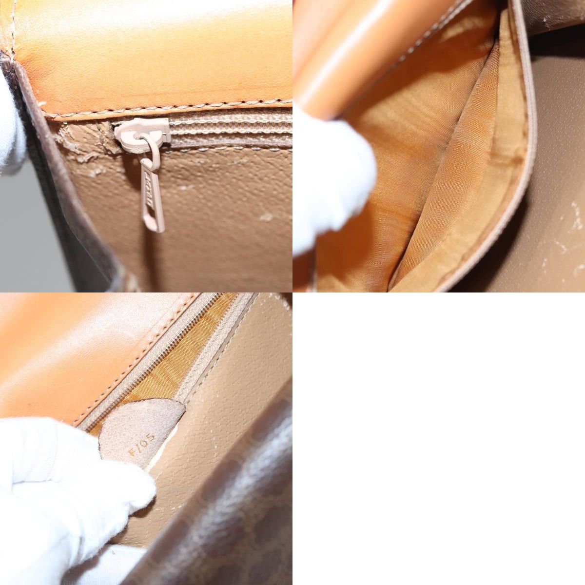Celine CELINE Macadam Canvas Hand Bag Pvc Leather Brown Gold Size ONE SIZE - 13 Thumbnail