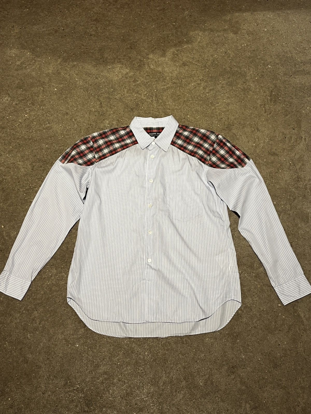 image of Comme Des Garcons Homme Deux Ad 2013 Shirt in Blue, Men's (Size Small)