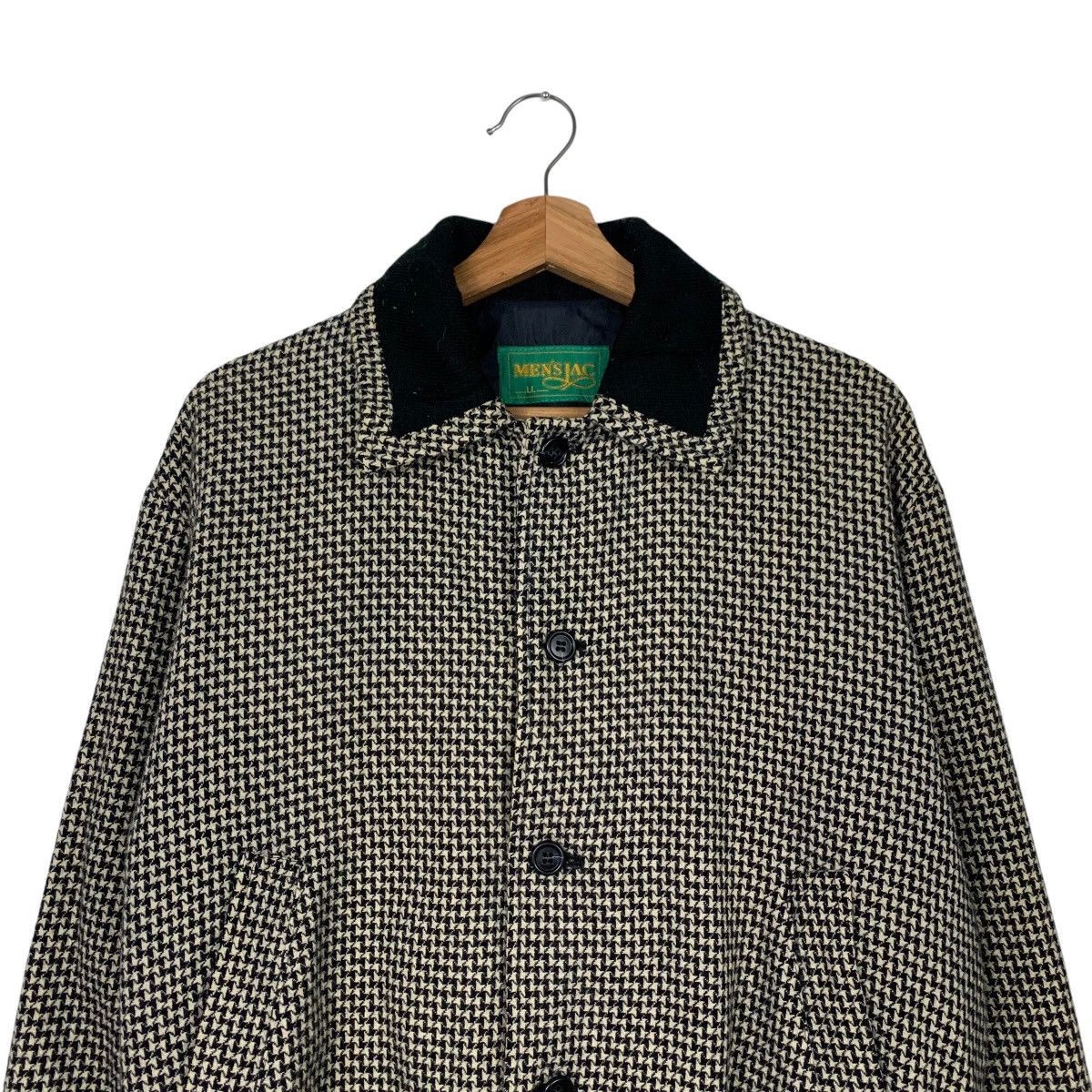 Japanese Brand MEN’S JAC Houndstooth Button Collared Wool Jacket #2078-C91 Size US M / EU 48-50 / 2 - 2 Thumbnail