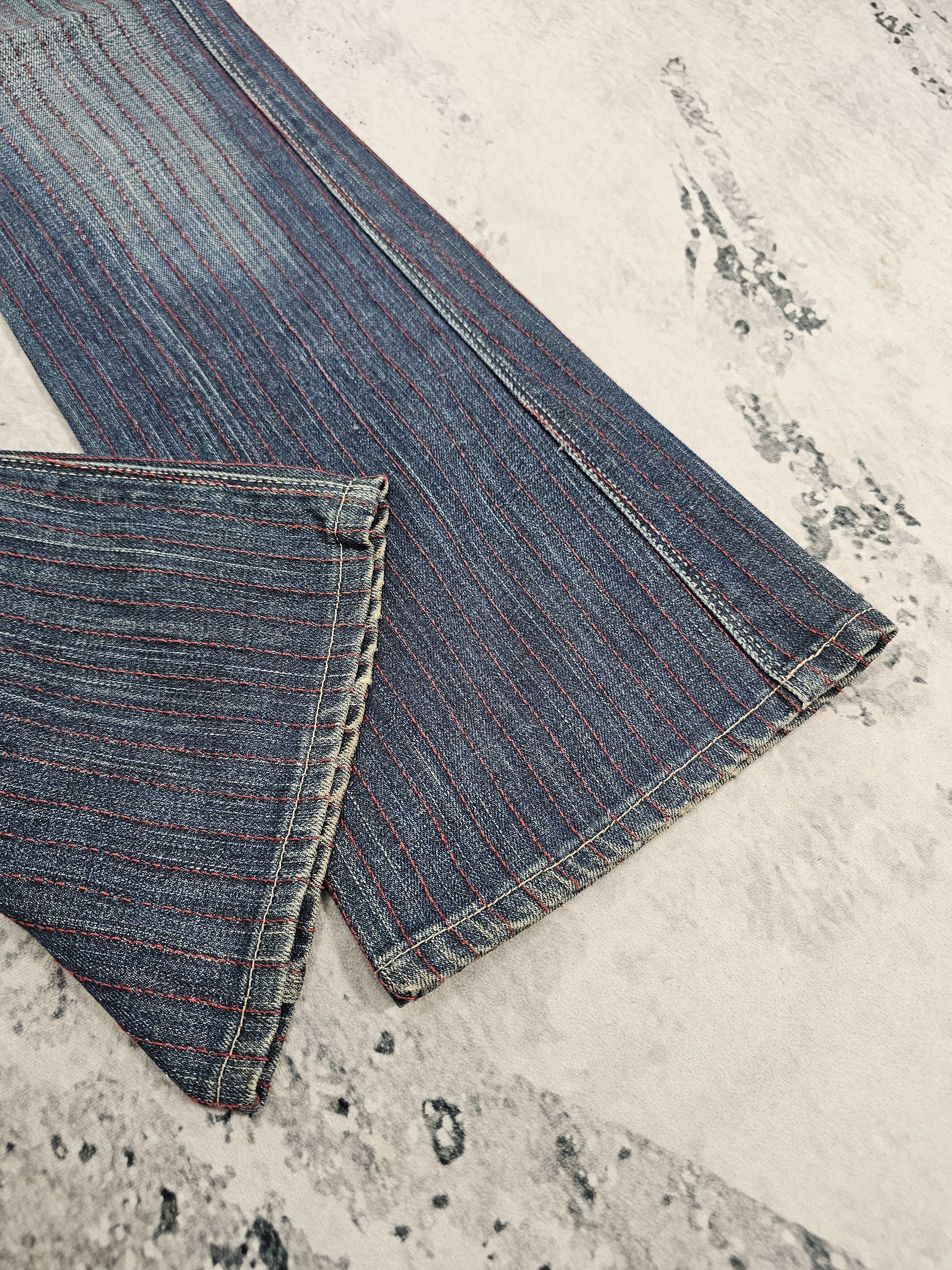 Levi's Vintage Clothing Vtg LEVIS Women Redloop Boot Cut Flare Striped Jeans L0540 Size 26" / US 2 / IT 38 - 5 Thumbnail