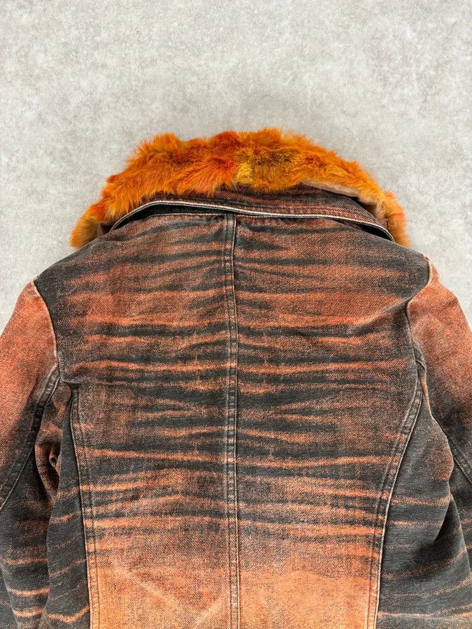 Roberto Cavalli AW2004 Cavalli Sunset Long Fur Collar Jacket Size S / US 4 / IT 40 - 6 Thumbnail