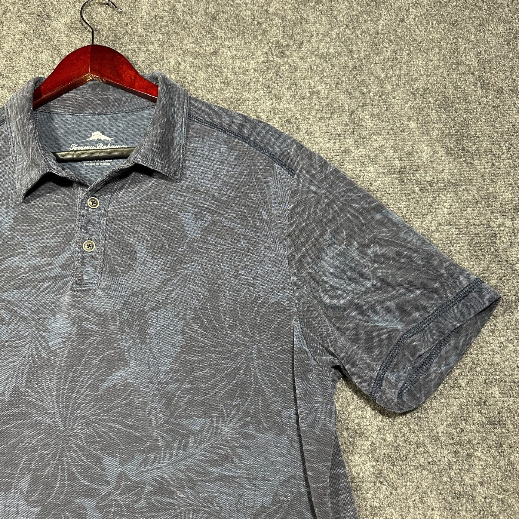 Tommy Bahama Tommy Bahama Polo Shirt Mens Large Short Sleeve Blue Tropical Print Logo Classic Modern Tropical Shirt Mens L Blue Polo Size US L / EU 52-54 / 3 - 5 Thumbnail