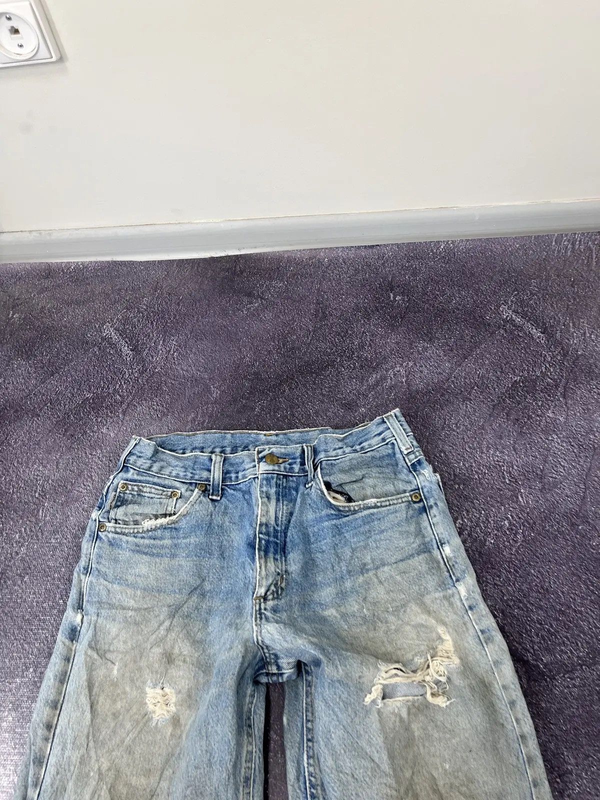 Carhartt Vintage 90s Carhartt Washed Distressed Work Hype Jeans Size US 30 / EU 46 - 9 Thumbnail