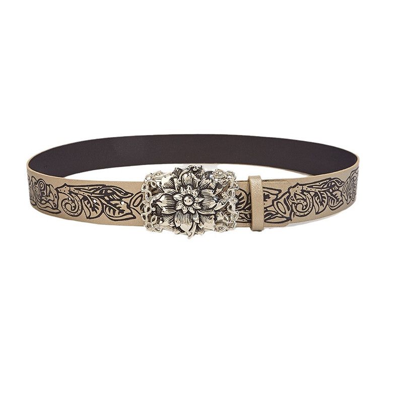 Designer × Vintage Retro Embossed Flower Belt Size ONE SIZE - 5 Thumbnail