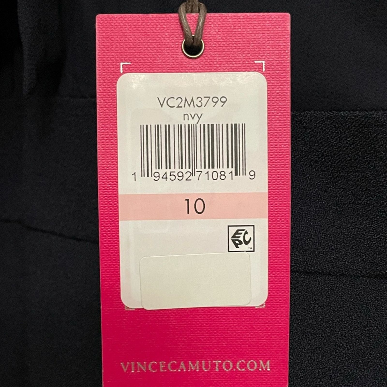 Vince Camuto Vince Camuto Chiffon Bow Neck A-Line Navy Dress Size 10 Size ONE SIZE - 9 Thumbnail