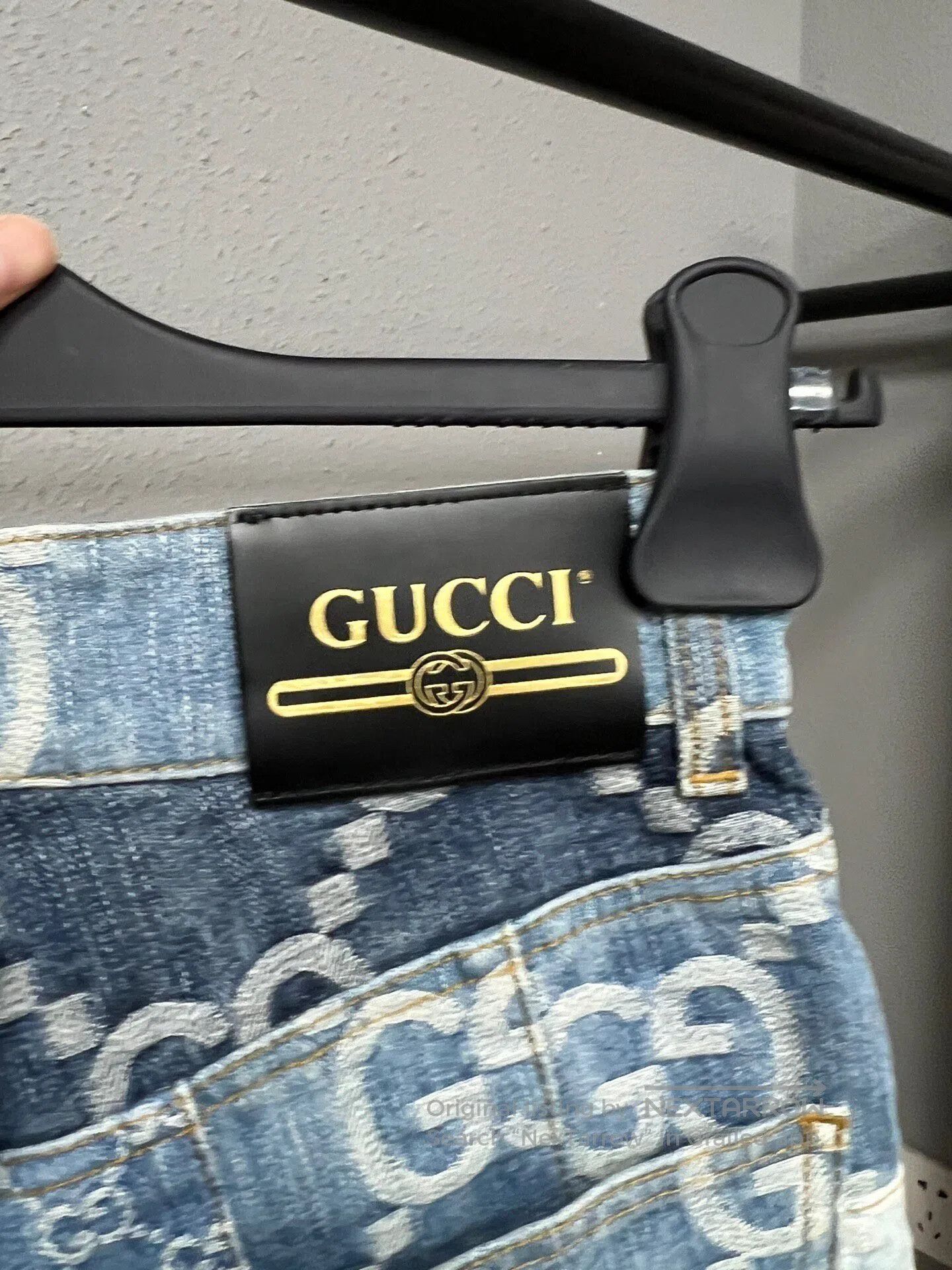 Gucci Guicci Distressed Patch All-Over Print Denim Shorts| Size 24" / US 00 / IT 34 - 4 Thumbnail