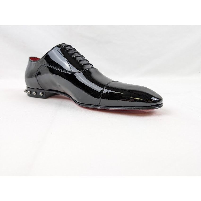 Christian Louboutin o1rshd1 So Greggo Flat Shoes in Black/Gun Metal/Lin Loubi Size US 10 / EU 43 - 1 Thumbnail