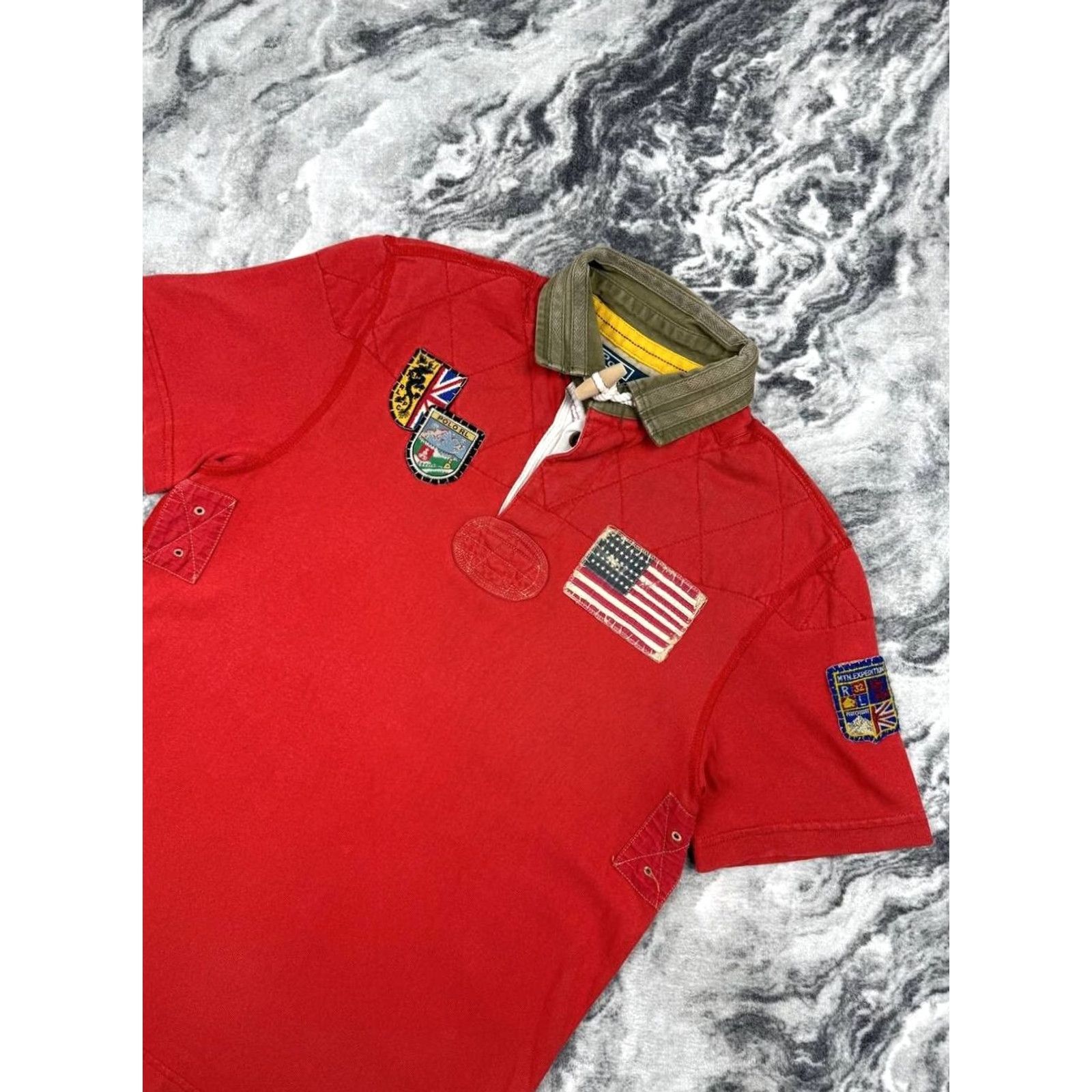 Polo Ralph Lauren Vintage Polo Ralph Lauren Shirt Mountain Expedition Rugby Patch Men Size S Red Size US S / EU 44-46 / 1 - 2 Thumbnail