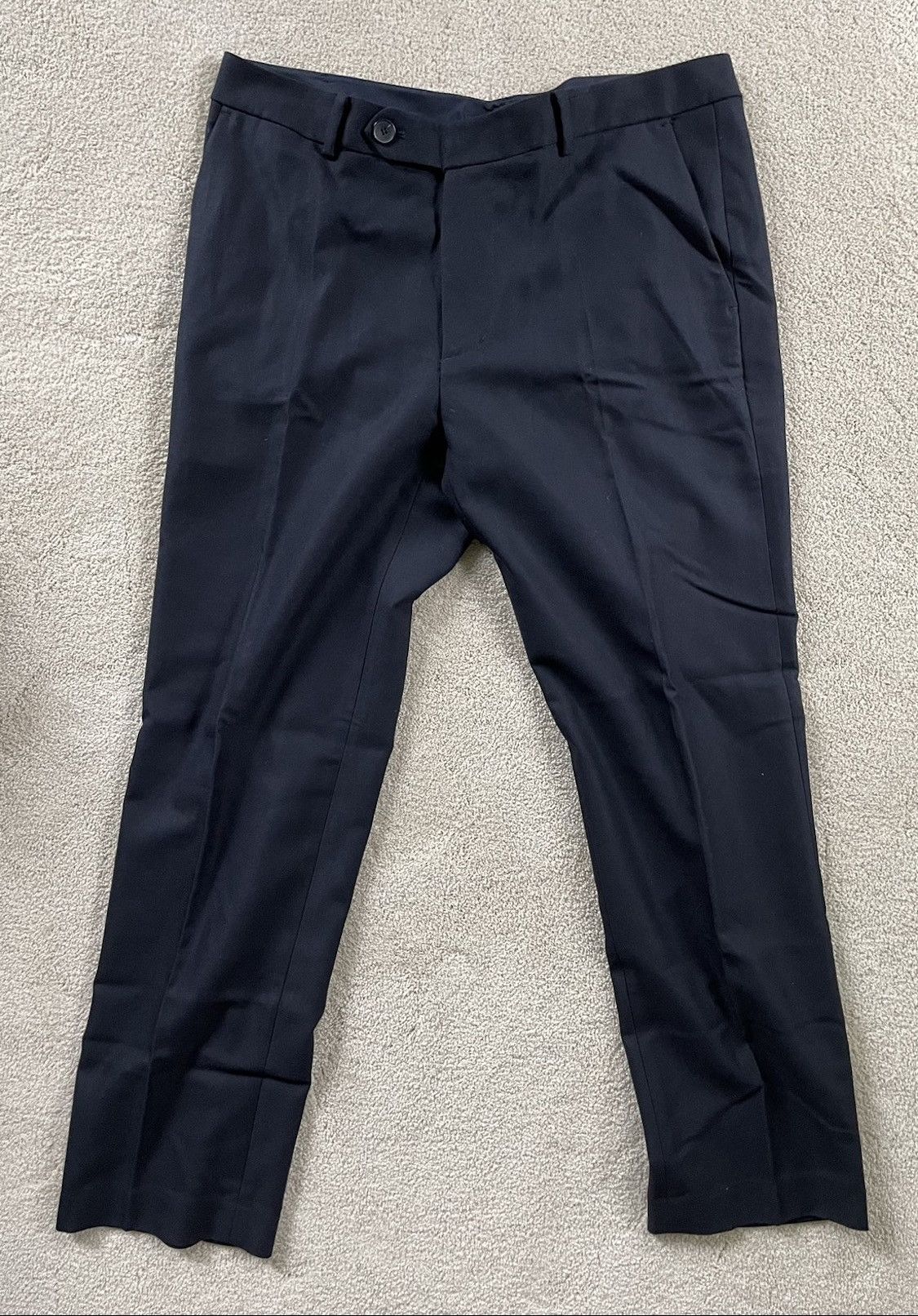 image of Kai Aakmann Luxury Pleated Plants in Navy, Men's (Size 34)