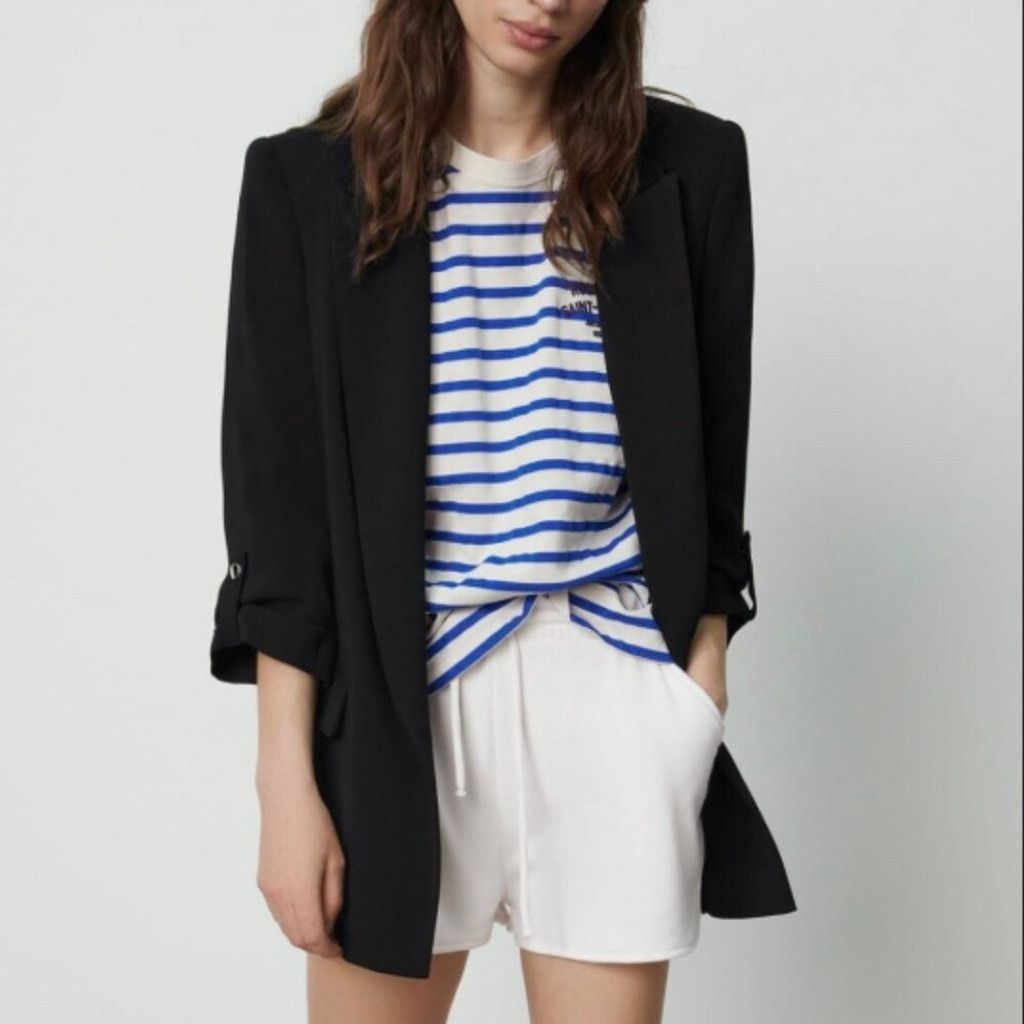 Zara 🖤 ZARA Open Front Blazer With Rolled-Up Sleeves | Size S Size S / US 4 / IT 40 - 5 Thumbnail