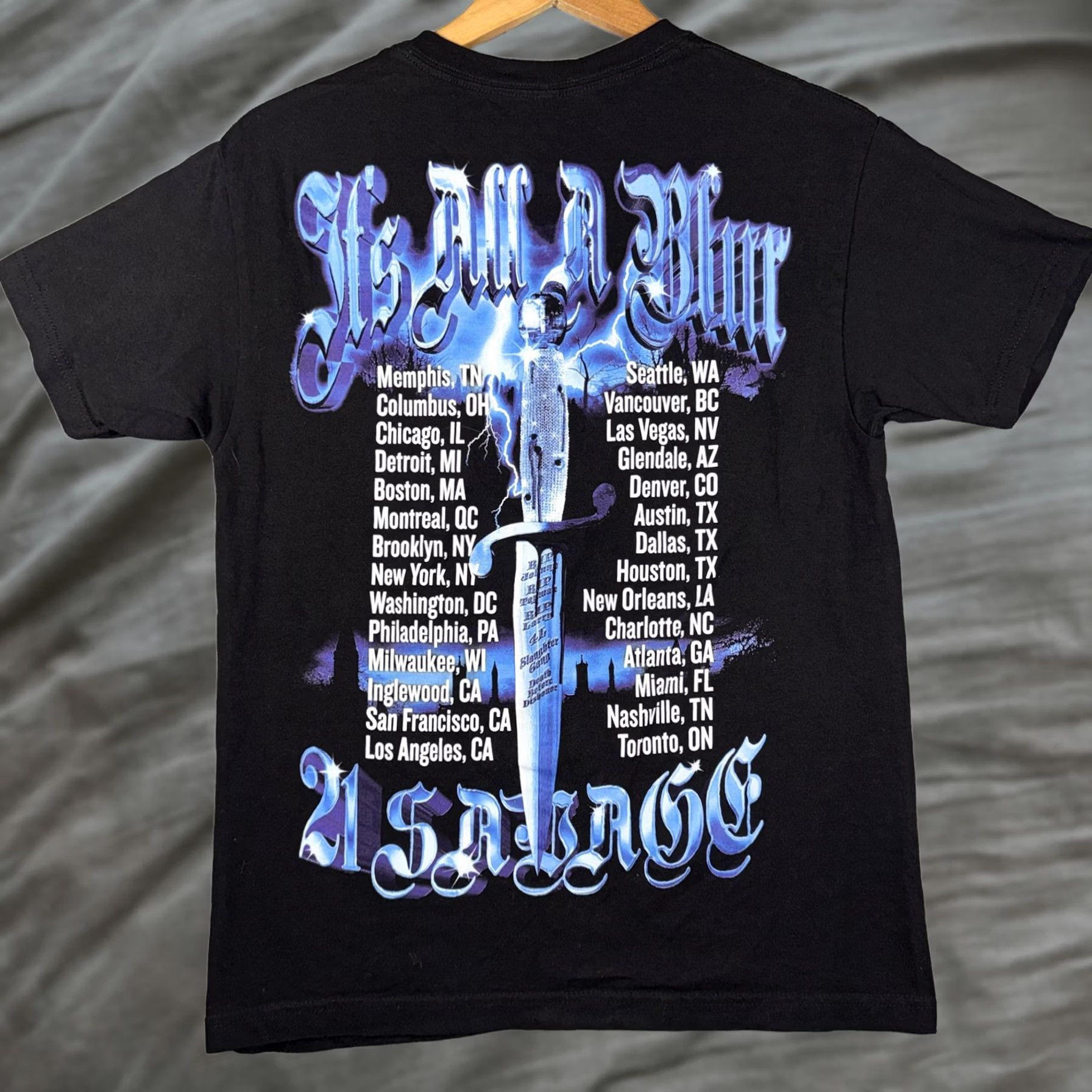 Vintage VINTAGE 21 Savage Shirt Mens Medium Black It's All A Blur Tour Graphic Tee Hip Hop Size US M / EU 48-50 / 2 - 1 Thumbnail