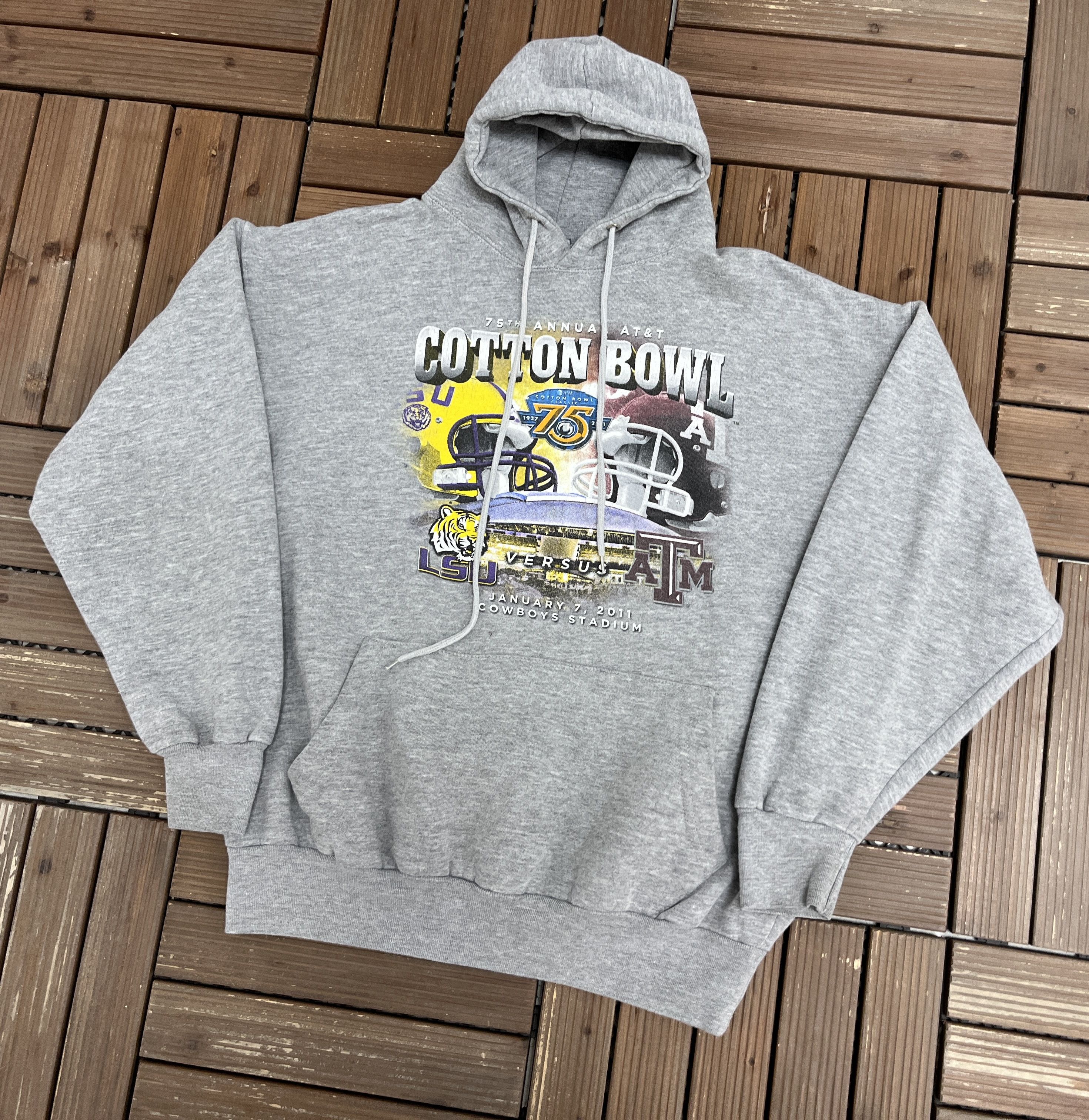 Vintage LSU Tigers vs. Texas A&M Aggies Cotton Bowl Vintage Hoodie Size US L / EU 52-54 / 3 - 3 Thumbnail