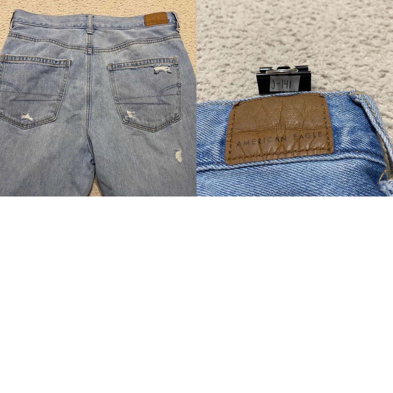 American Eagle Outfitters VINTAGE American Eagle Jeans Womens 6 Blue Denim Straight Distress High Rise Mom Size 28" / US 6 / IT 42 - 9 Thumbnail