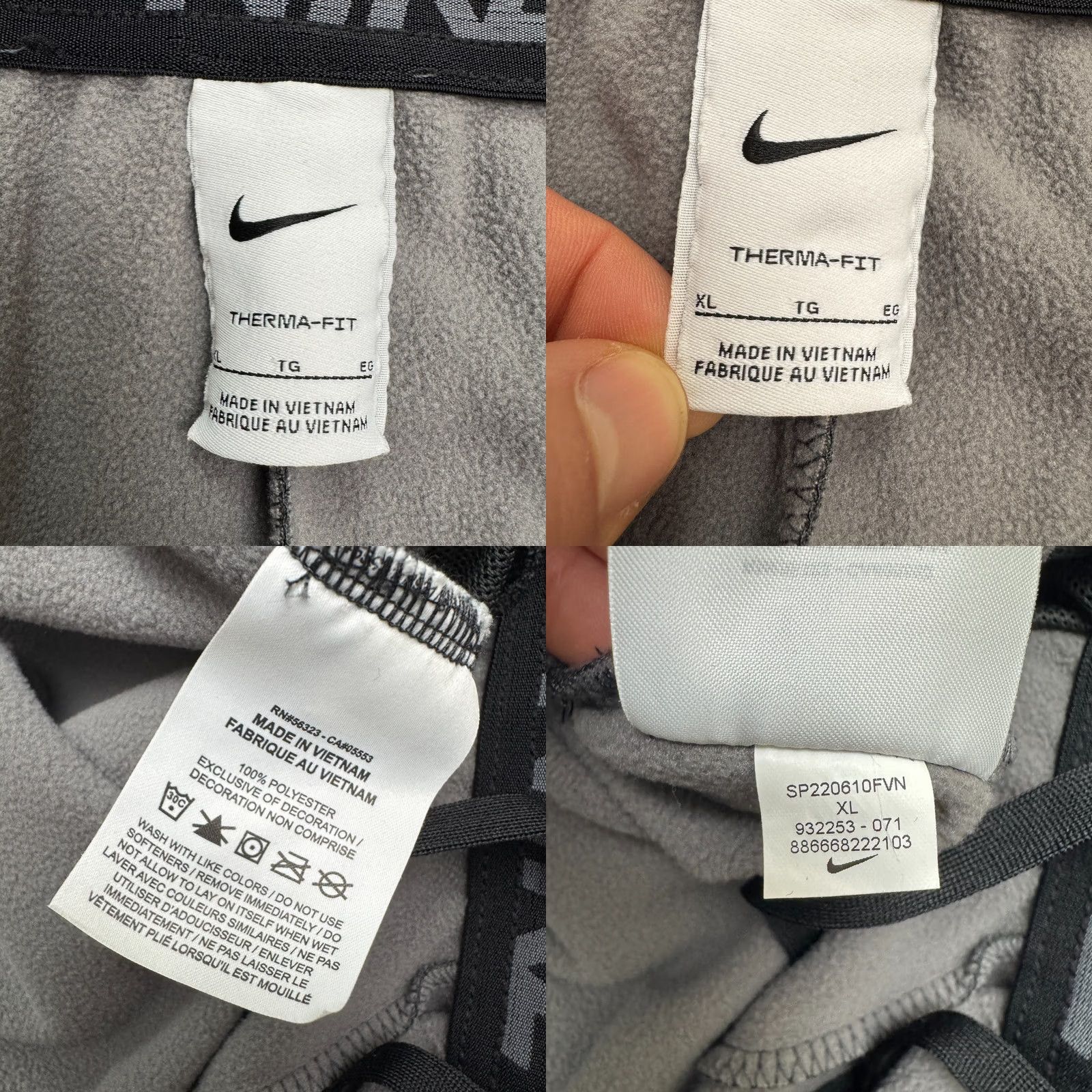 Nike Nike Therma-Fit Tech Fleece Sweatpants Mens XL Heather Gray Fleece Activewear Size US 36 / EU 52 - 8 Thumbnail