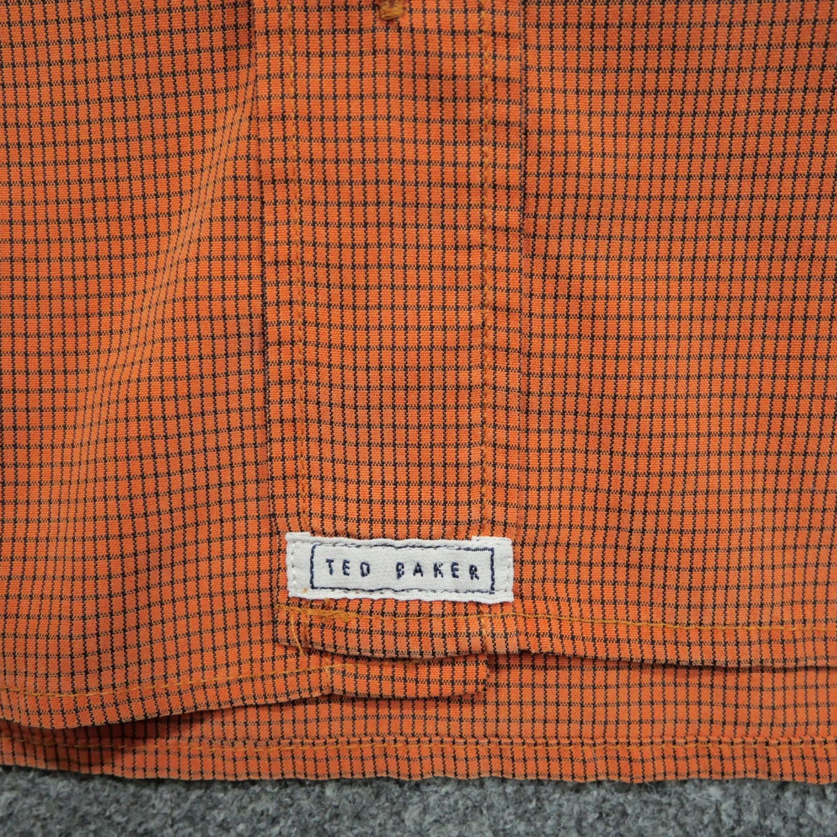 Ted Baker Ted Baker Shirt Mens 4 Four Orange Black Grid Button Up Long Sleeve Size US L / EU 52-54 / 3 - 5 Thumbnail