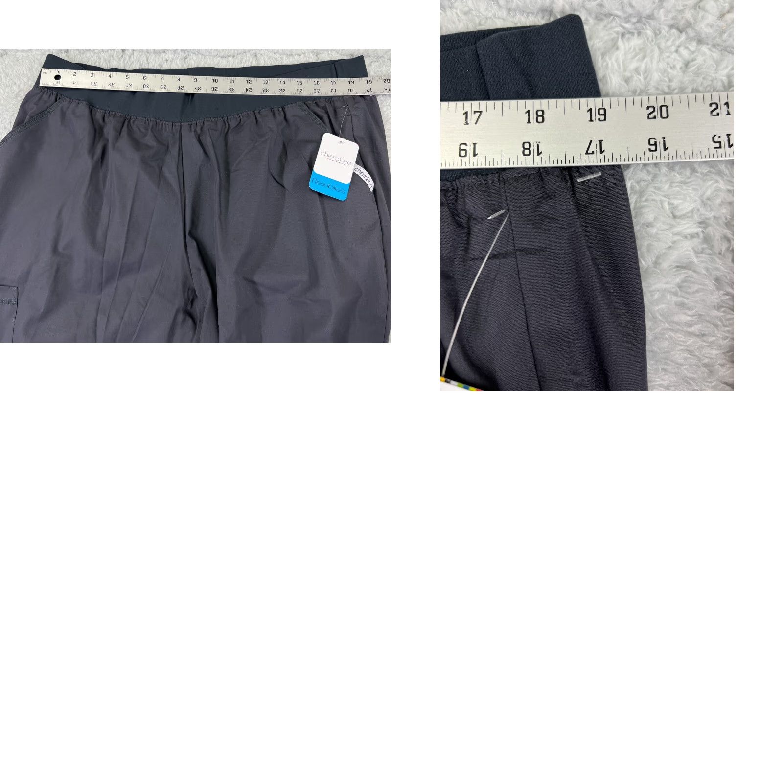Cherokee Cherokee Scrub Pants Adult 2XL Gray Polyester Bottom Cargo Pocket Unisex Medical Shirt? Size US 39 - 9 Thumbnail