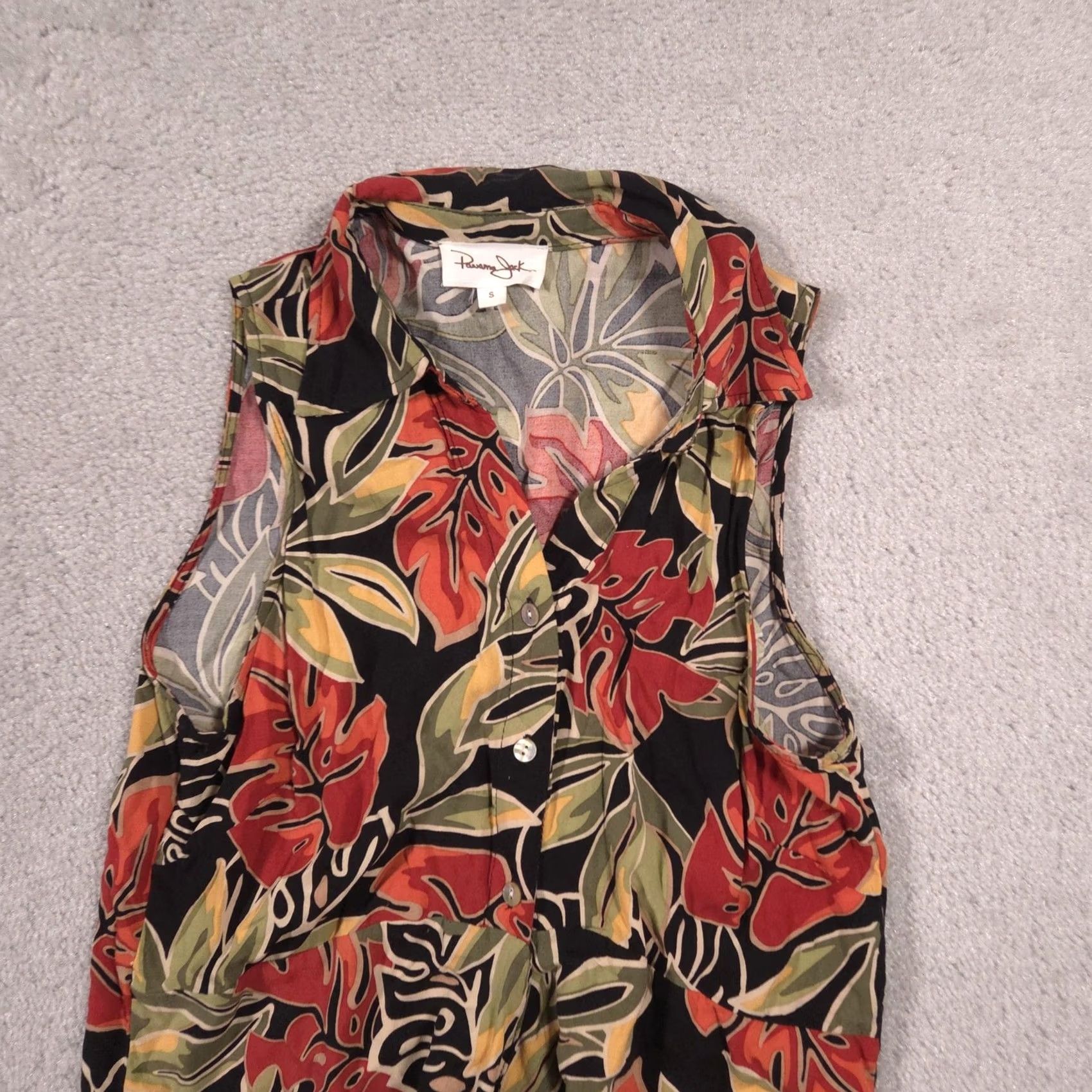 Panama Jack Panama Jack Shirt Womens Small Multicolor Floral Tie Front Hawaiian Cropped Top Size S / US 4 / IT 40 - 3 Thumbnail