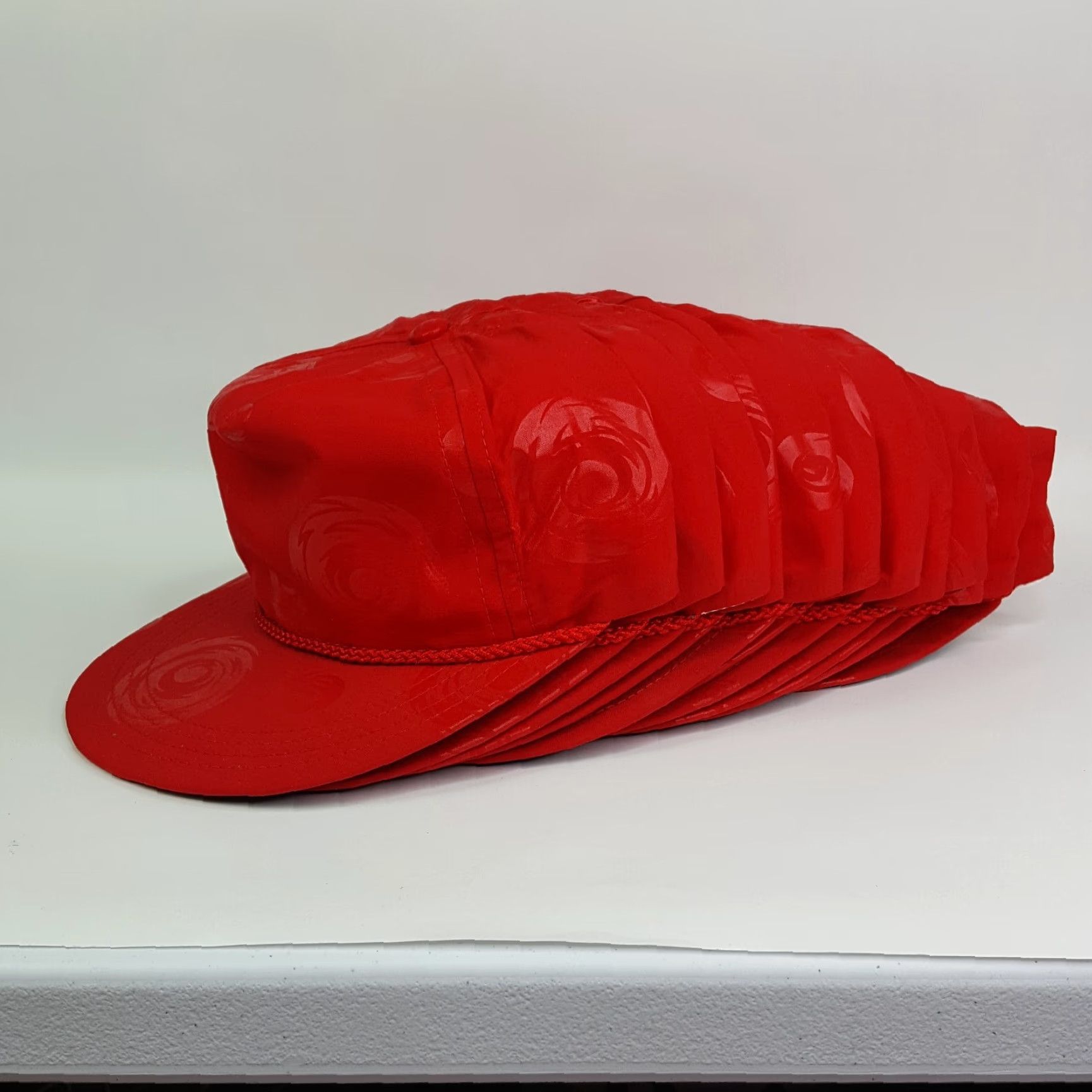 Vintage VINTAGE VTG Red Swirl Trucker Hat Blank USA Snapback Adjustable Retro Cap 80s Size ONE SIZE - 3 Thumbnail