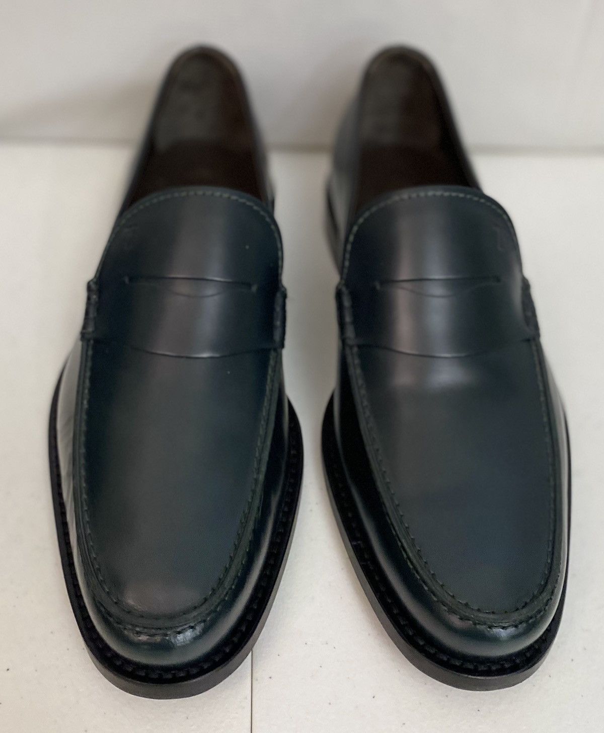 Tod's Tod’s 🇮🇹 Dark Green Polished Penny Loafer Rare Colorway New Size US 9.5 / EU 42-43 - 13 Thumbnail