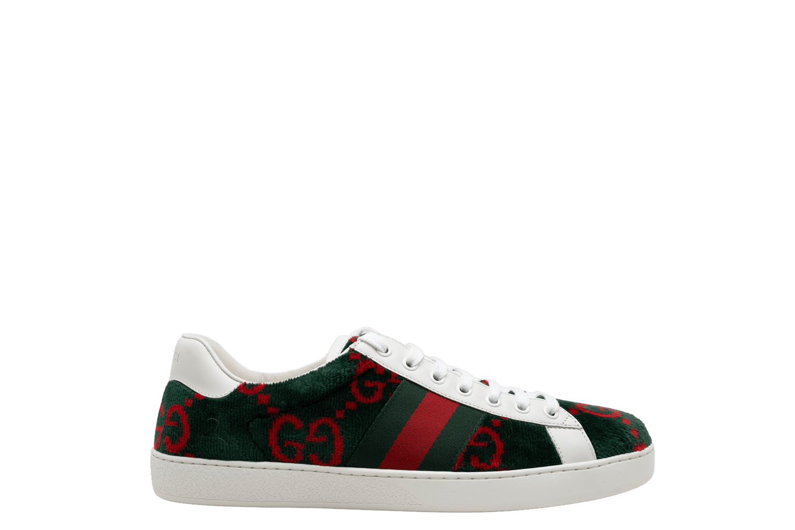 Gucci Gucci BNIB Green & Red Velvet GG Ace Low-Top Sneaker Size US 8 / EU 41 - 1 Thumbnail