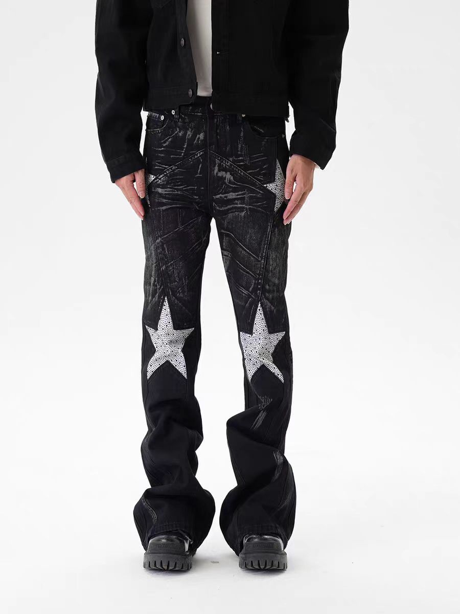 Jean Black pentagram pattern jeans Size US 30 / EU 46 - 2 Thumbnail