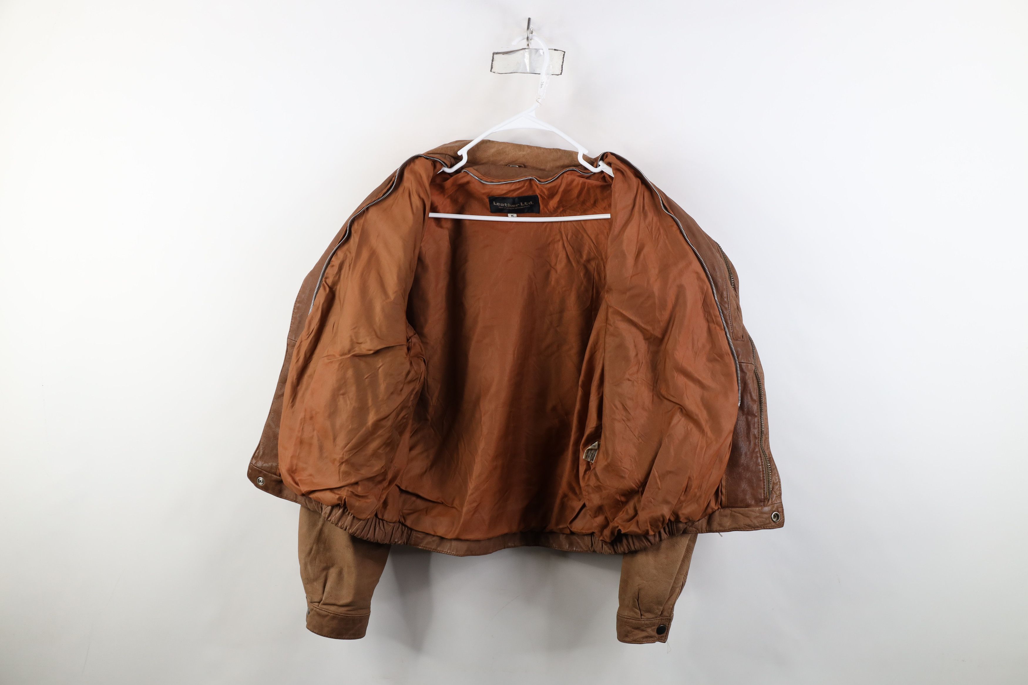 Vintage Vintage 80s 90s Streetwear Leather Flight Bomber Jacket Size M / US 6-8 / IT 42-44 - 13 Thumbnail