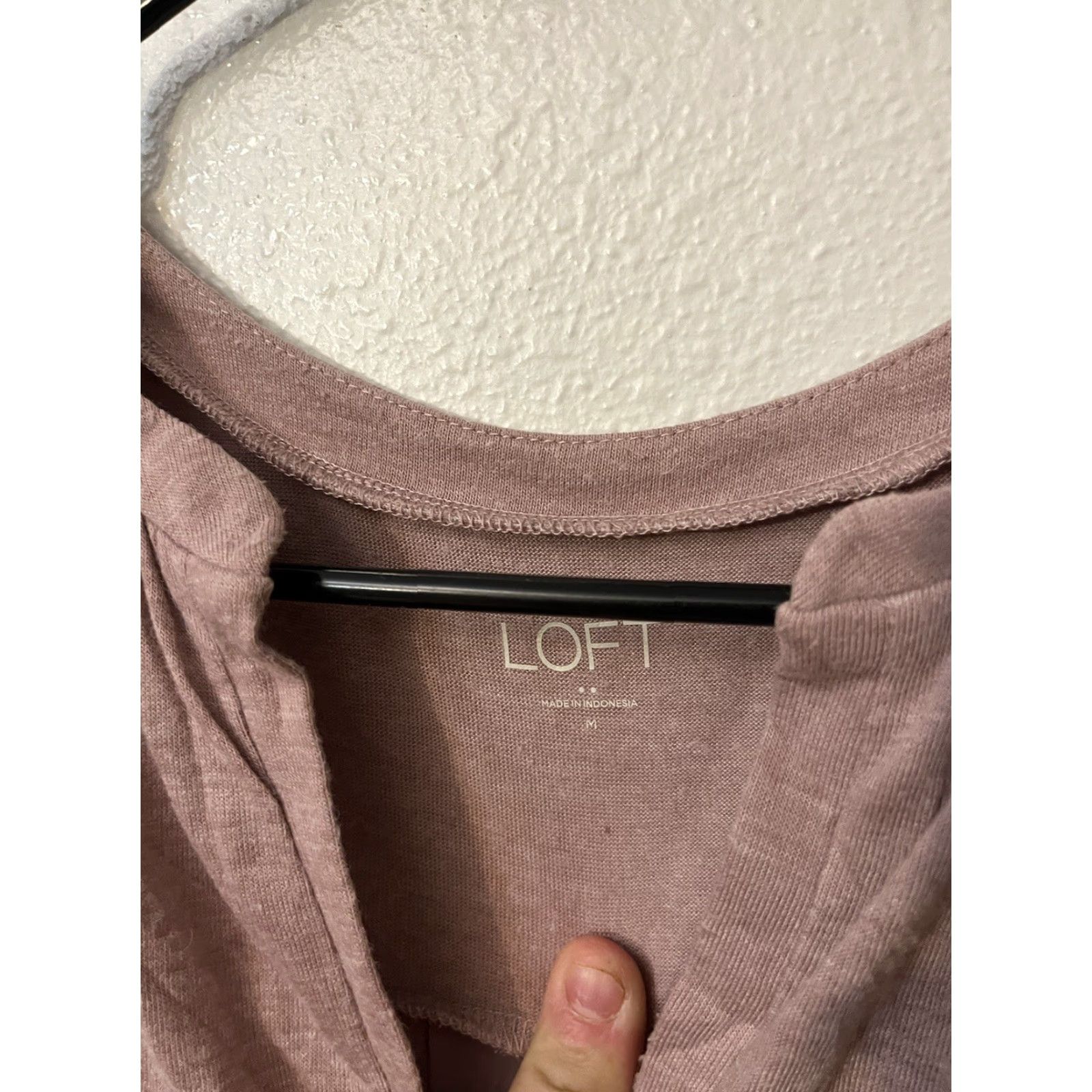 Loft VINTAGE LOFT Women's Pullover Sweater Knit Long Sleeve V-Neck Soft Cotton Casual Spring Fall Winter Size Medium Pink Size M / US 6-8 / IT 42-44 - 2 Thumbnail