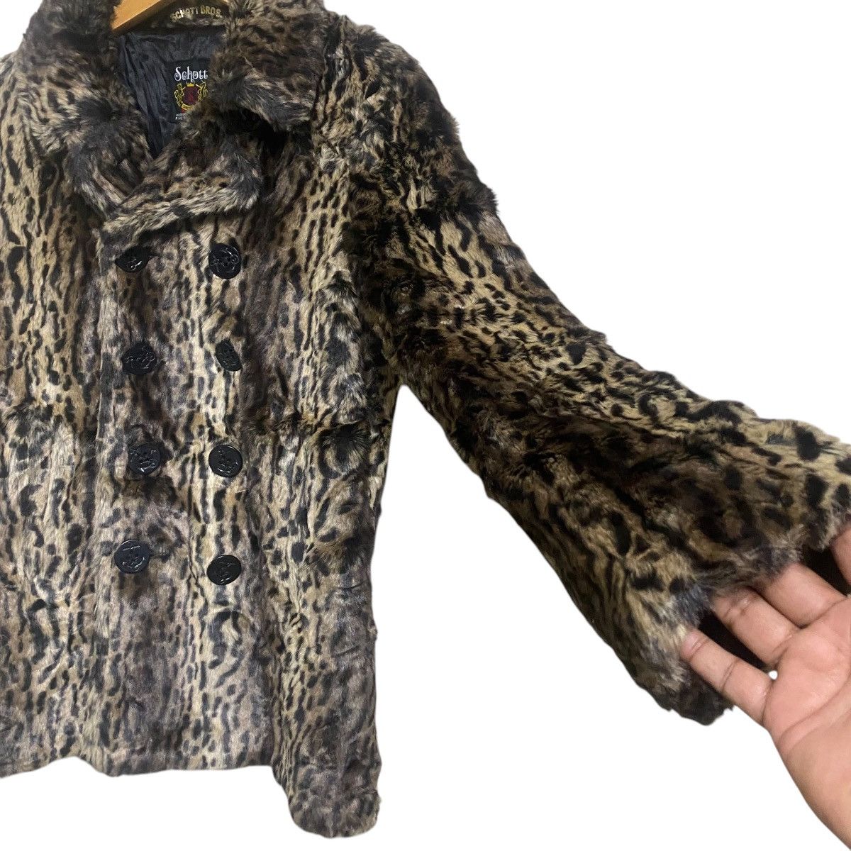 Schott MOUSSY X SCHOTT BROS Faux Fur Leopard Peacoat Jacket Size M / US 6-8 / IT 42-44 - 8 Thumbnail